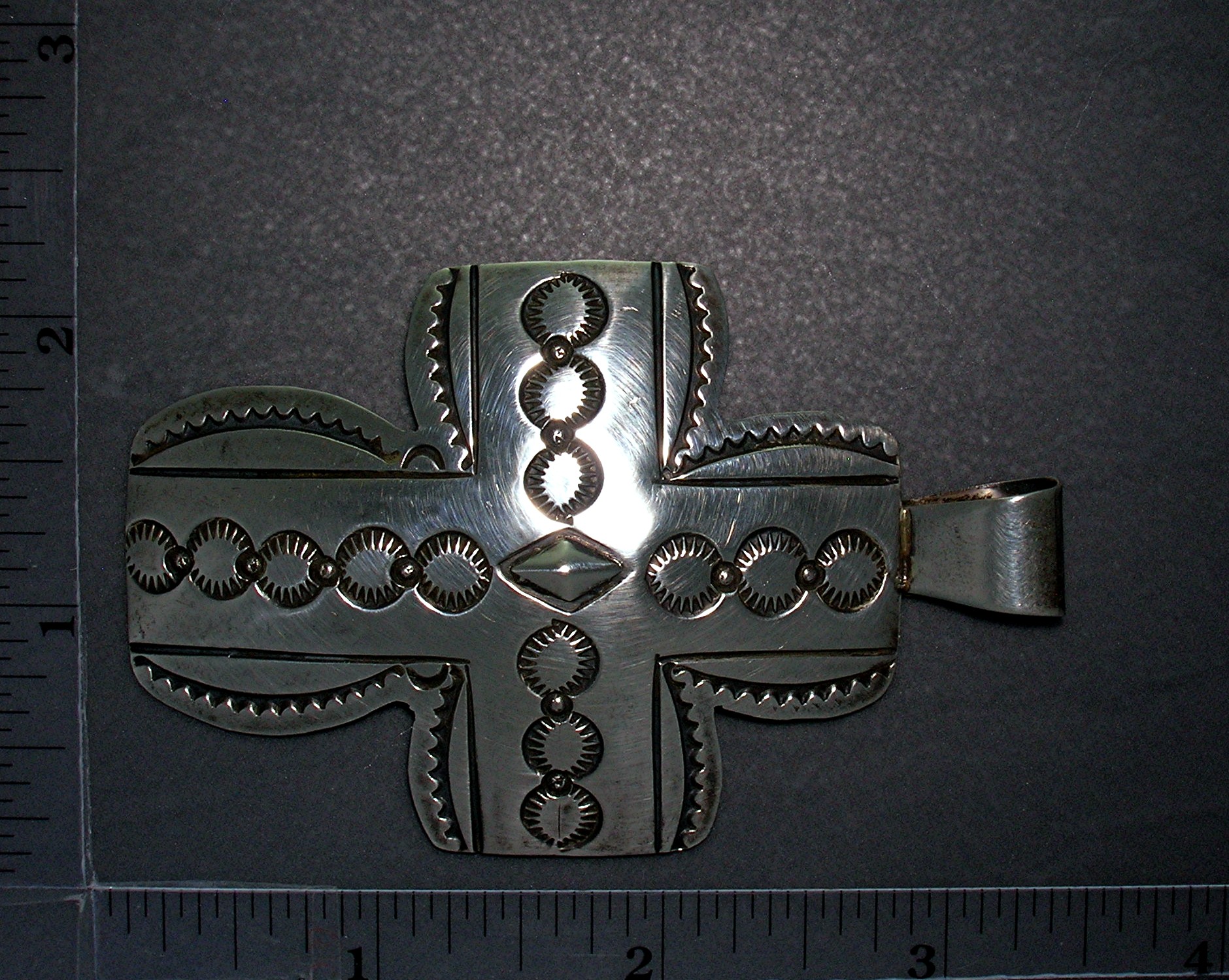 Pendant Sterling Silver Signed Carson B Cross USA