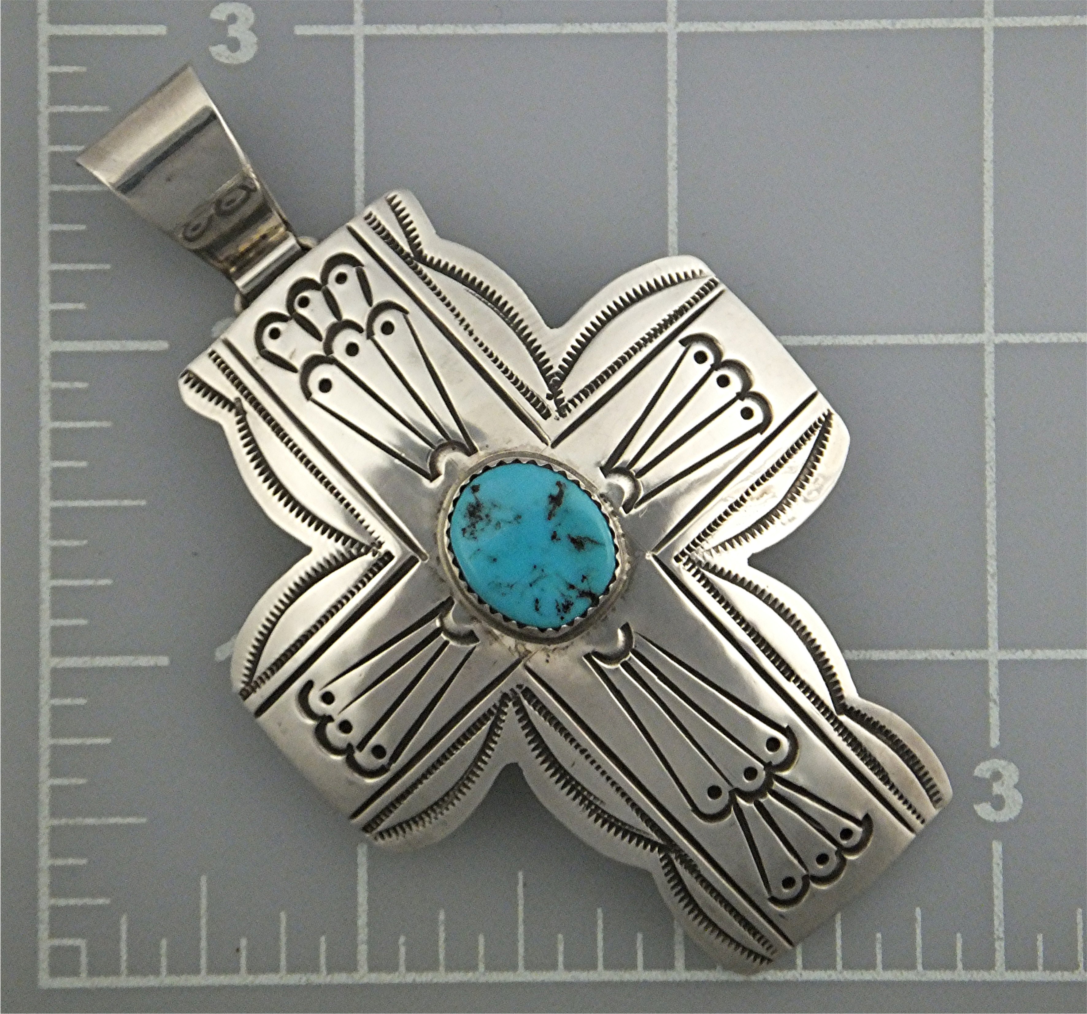 Carson Blackgoat Sterling Silver Turquoise Cross