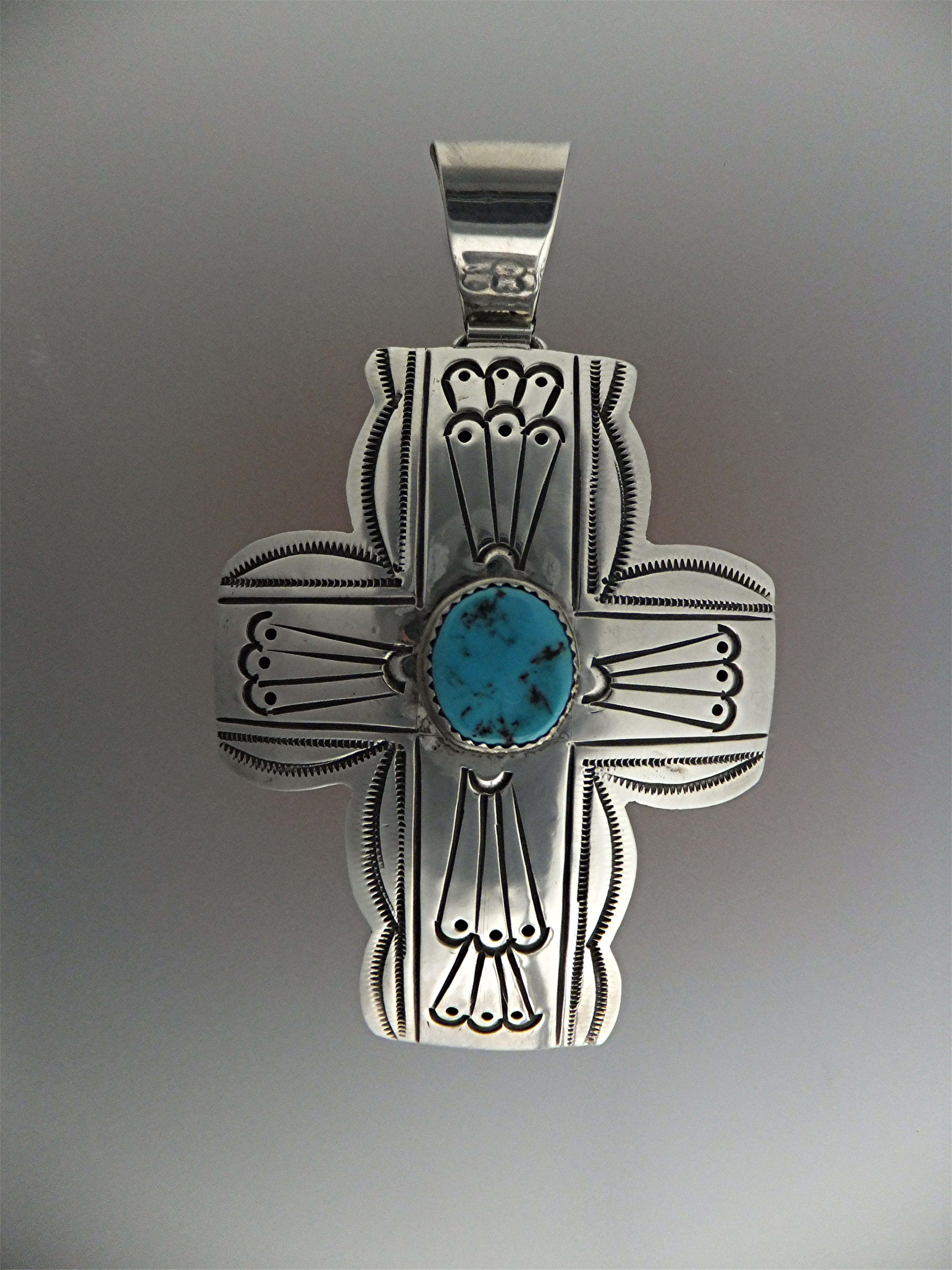 Carson Blackgoat Sterling Silver Turquoise Cross