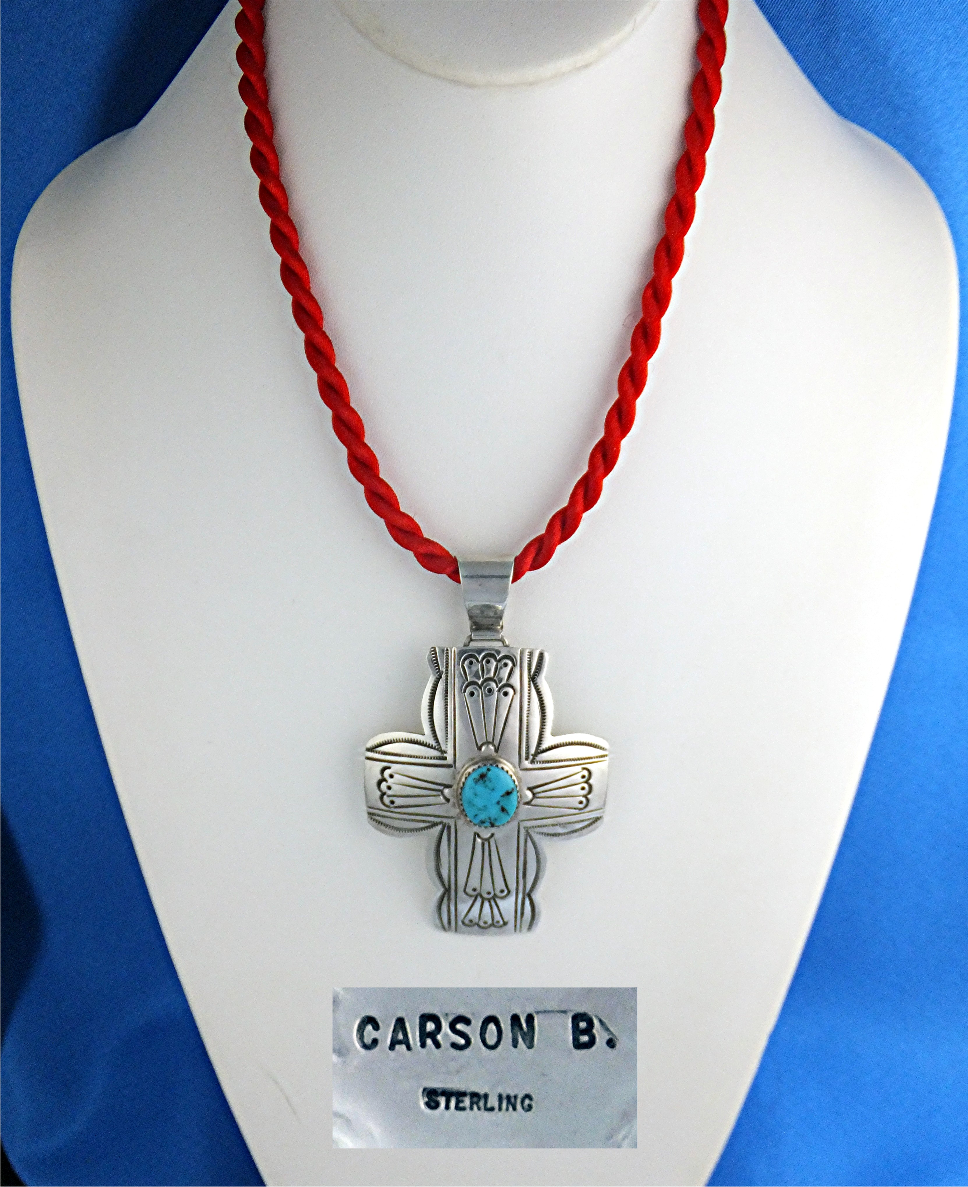 Carson Blackgoat Sterling Silver Turquoise Cross