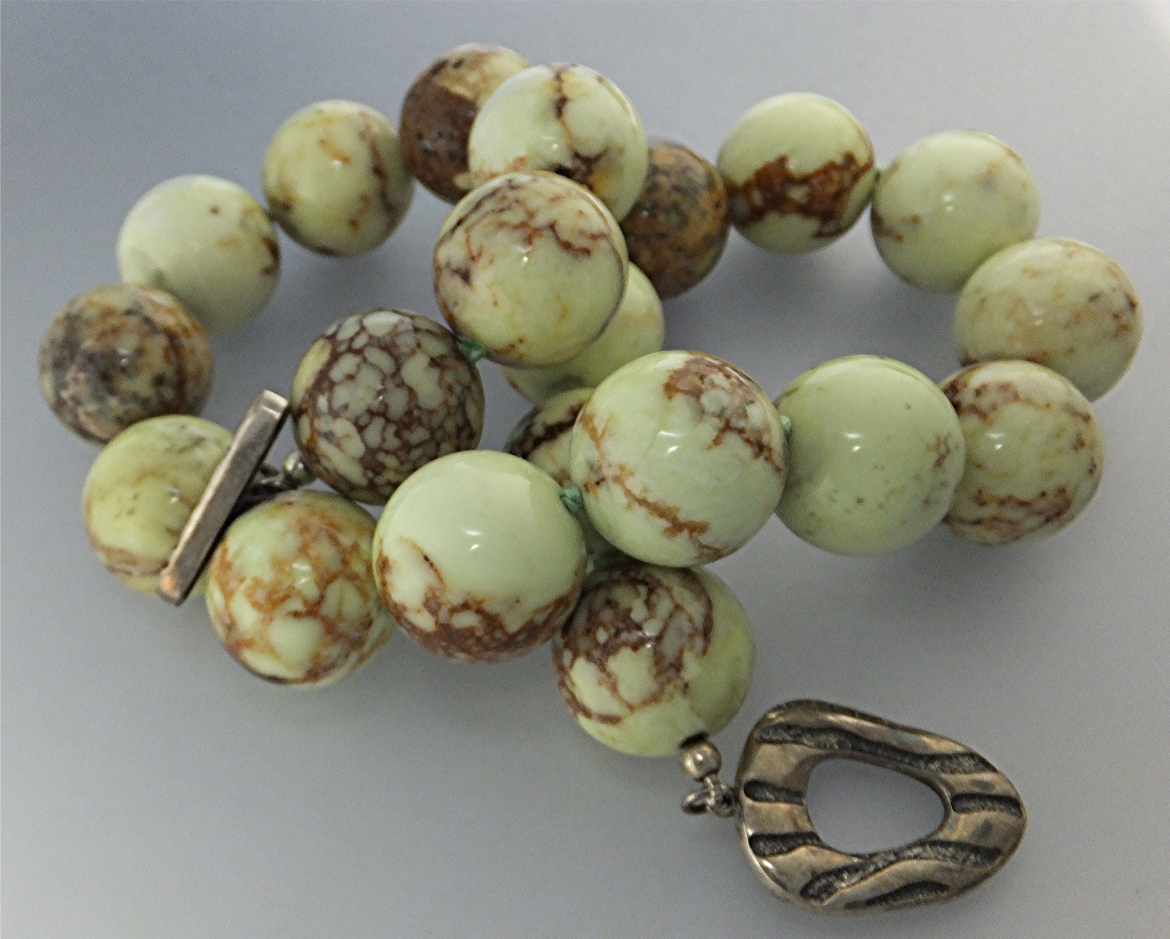Necklace Chryspress Hand Knotted Beads Sterling Silver