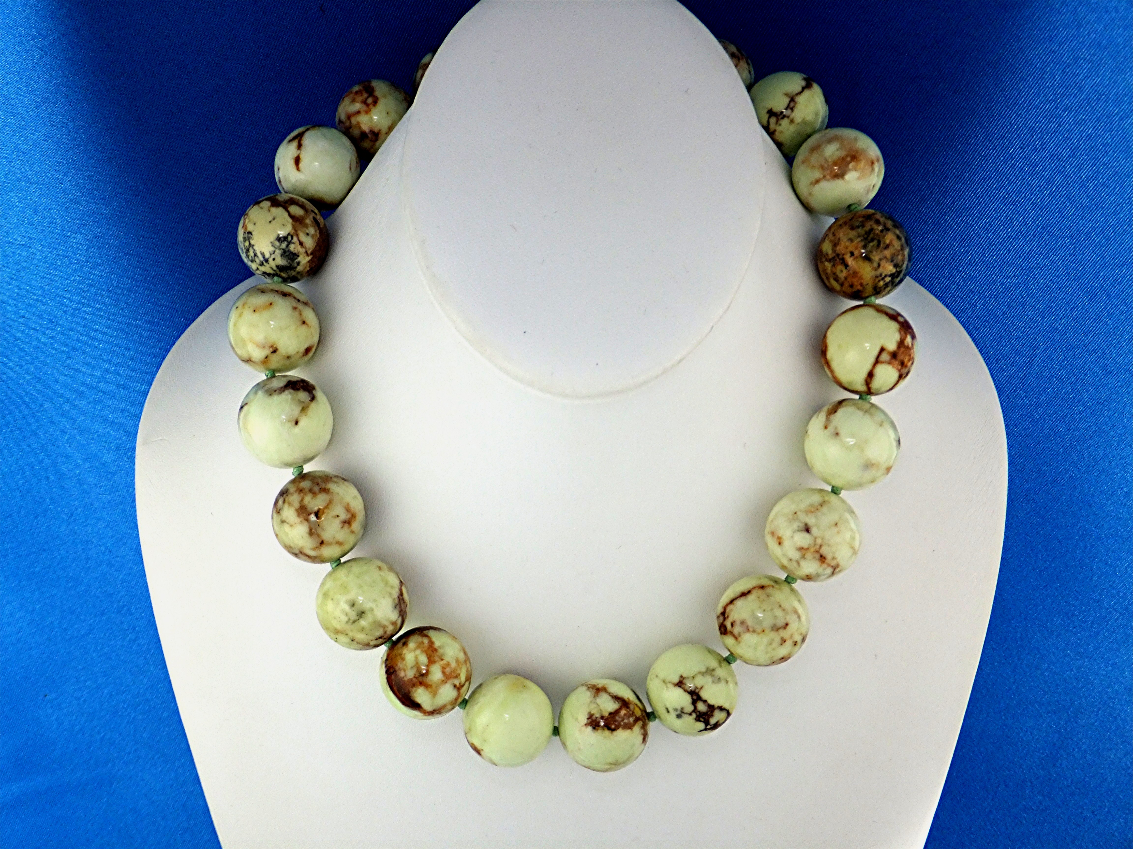 Necklace Chryspress Hand Knotted Beads Sterling Silver