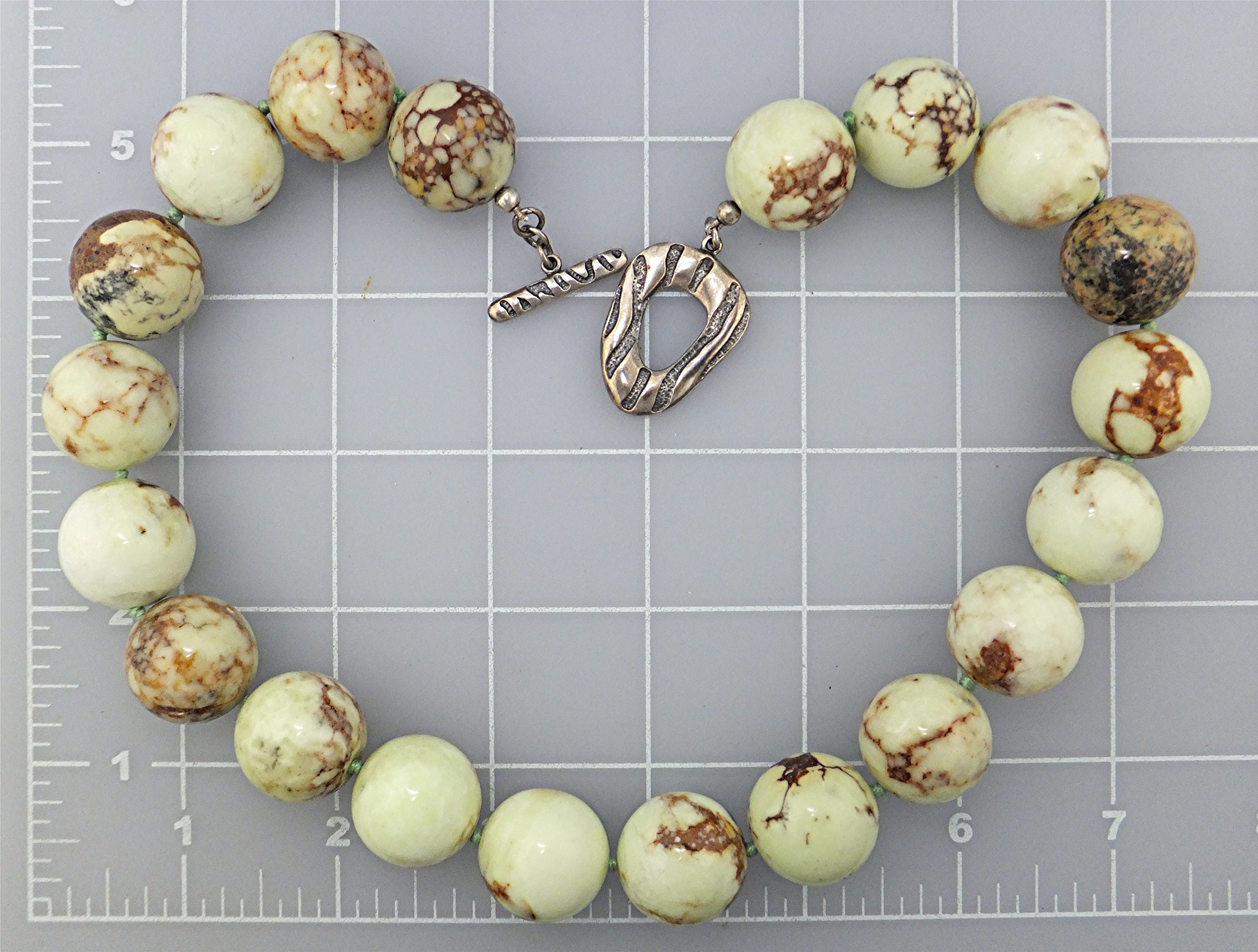 Necklace Chryspress Hand Knotted Beads Sterling Silver