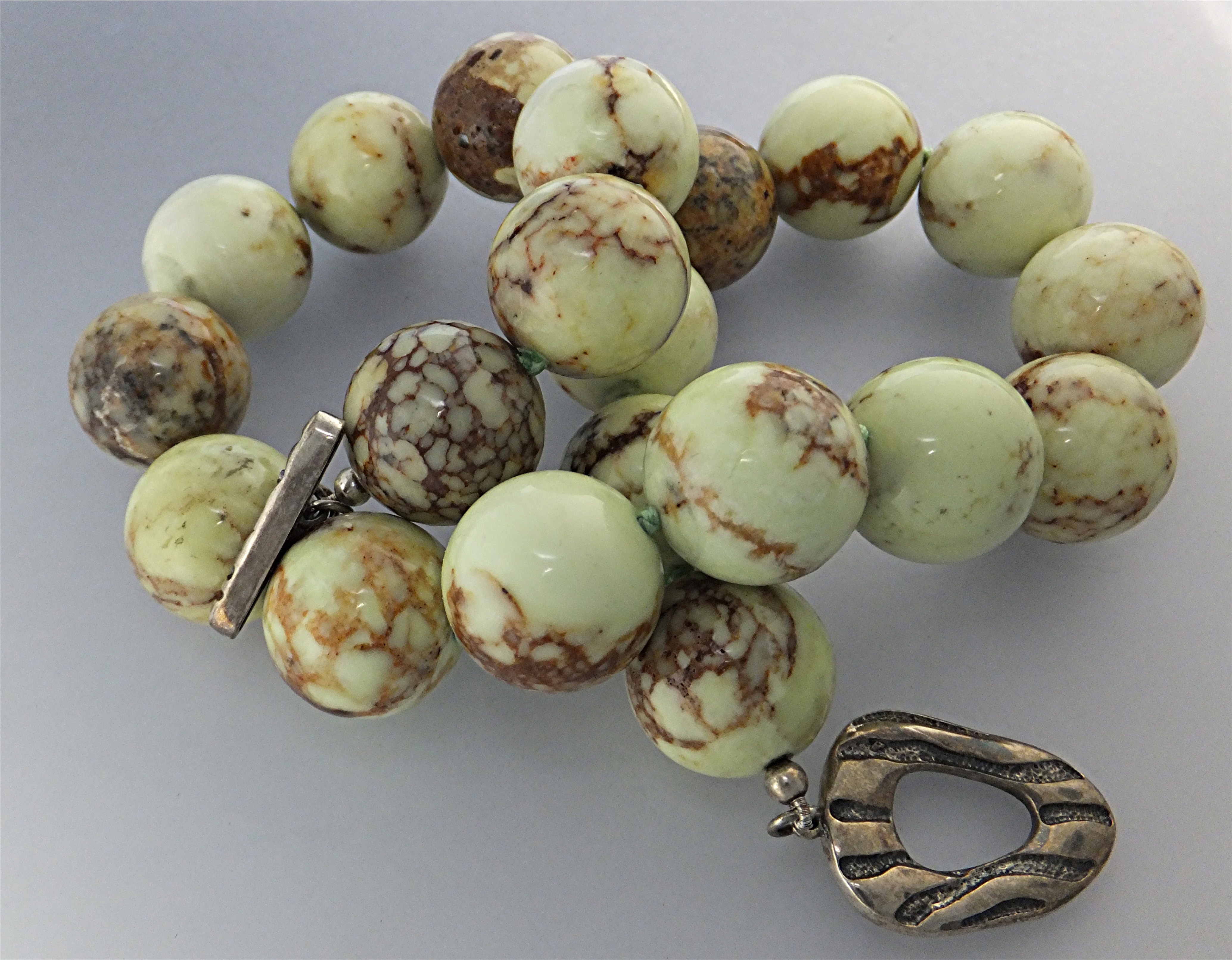 Necklace Chryspress Hand Knotted Beads Sterling Silver