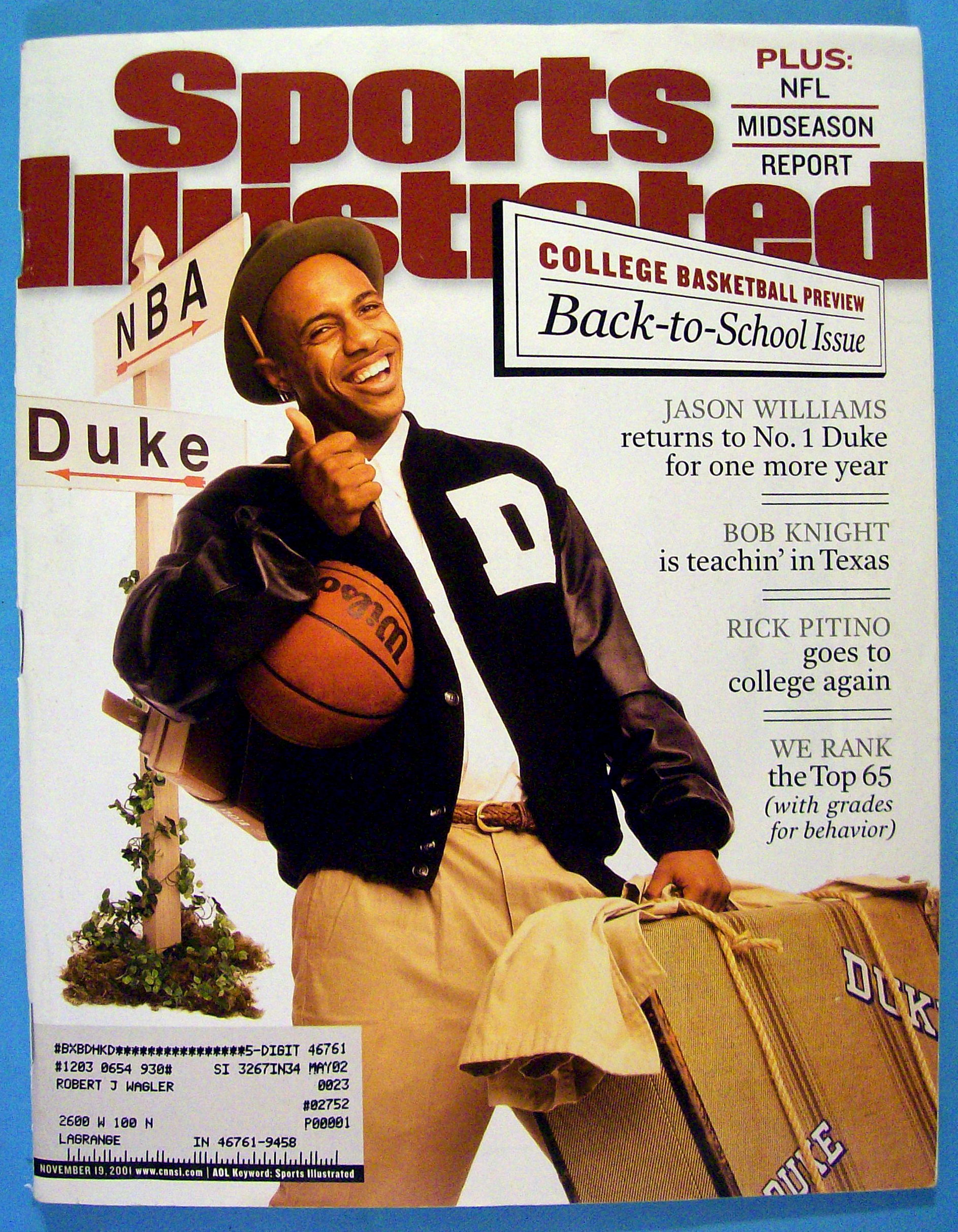 Sports Illustrated Magazine-Nov 19, 2001-J. Williams