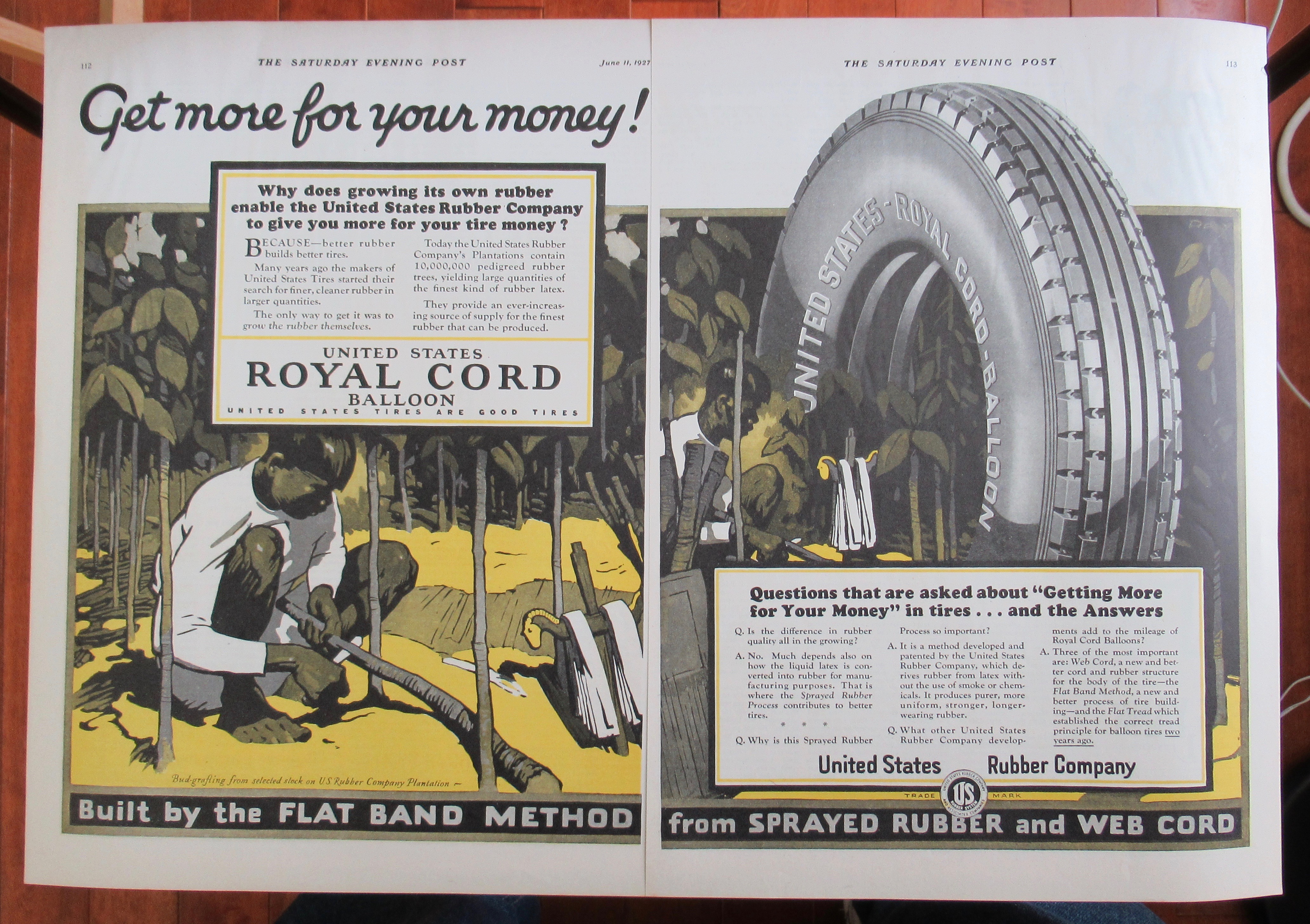 1927 Royal Cord Balloon Tires with Man in Jungle