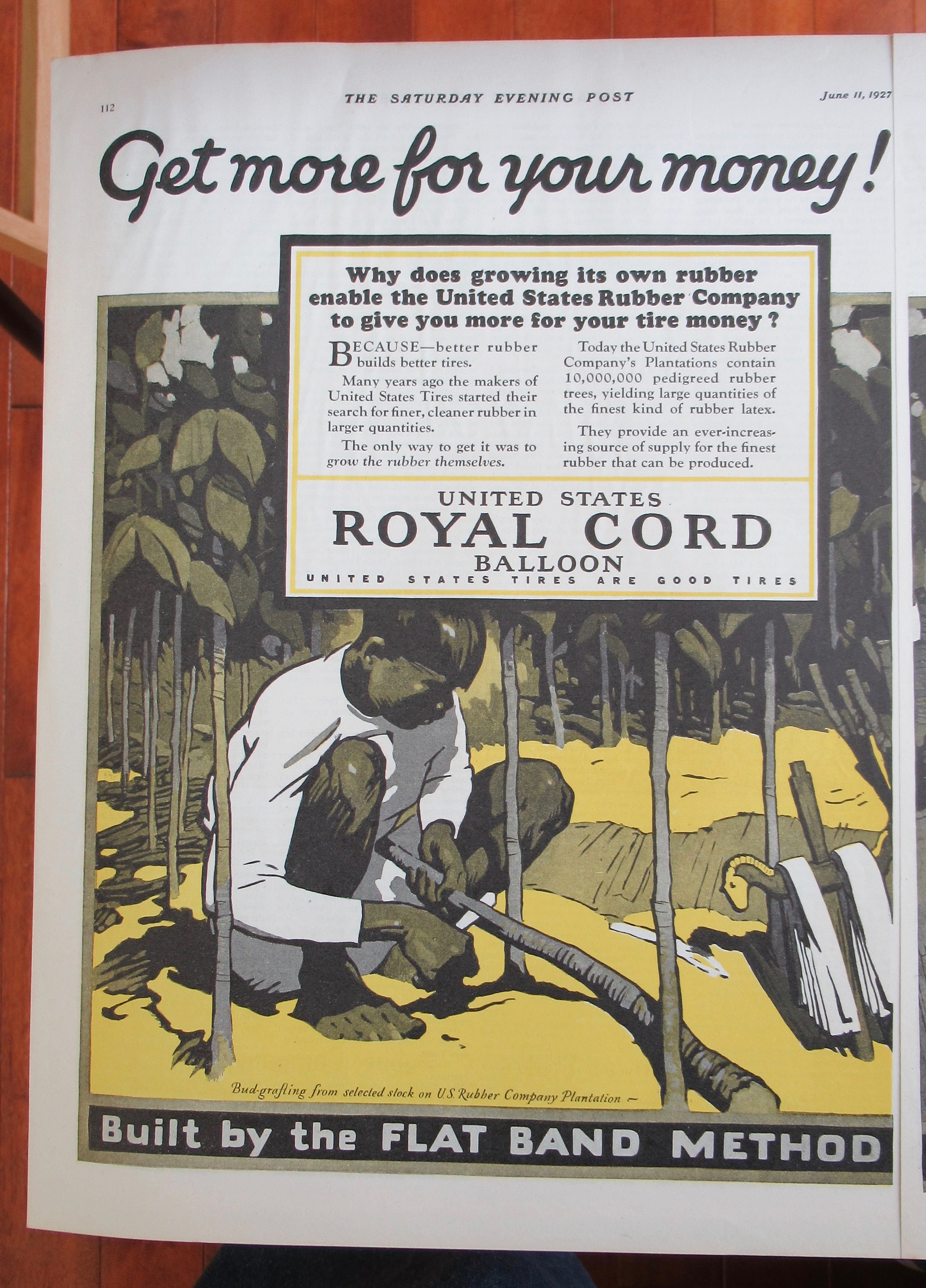 1927 Royal Cord Balloon Tires with Man in Jungle