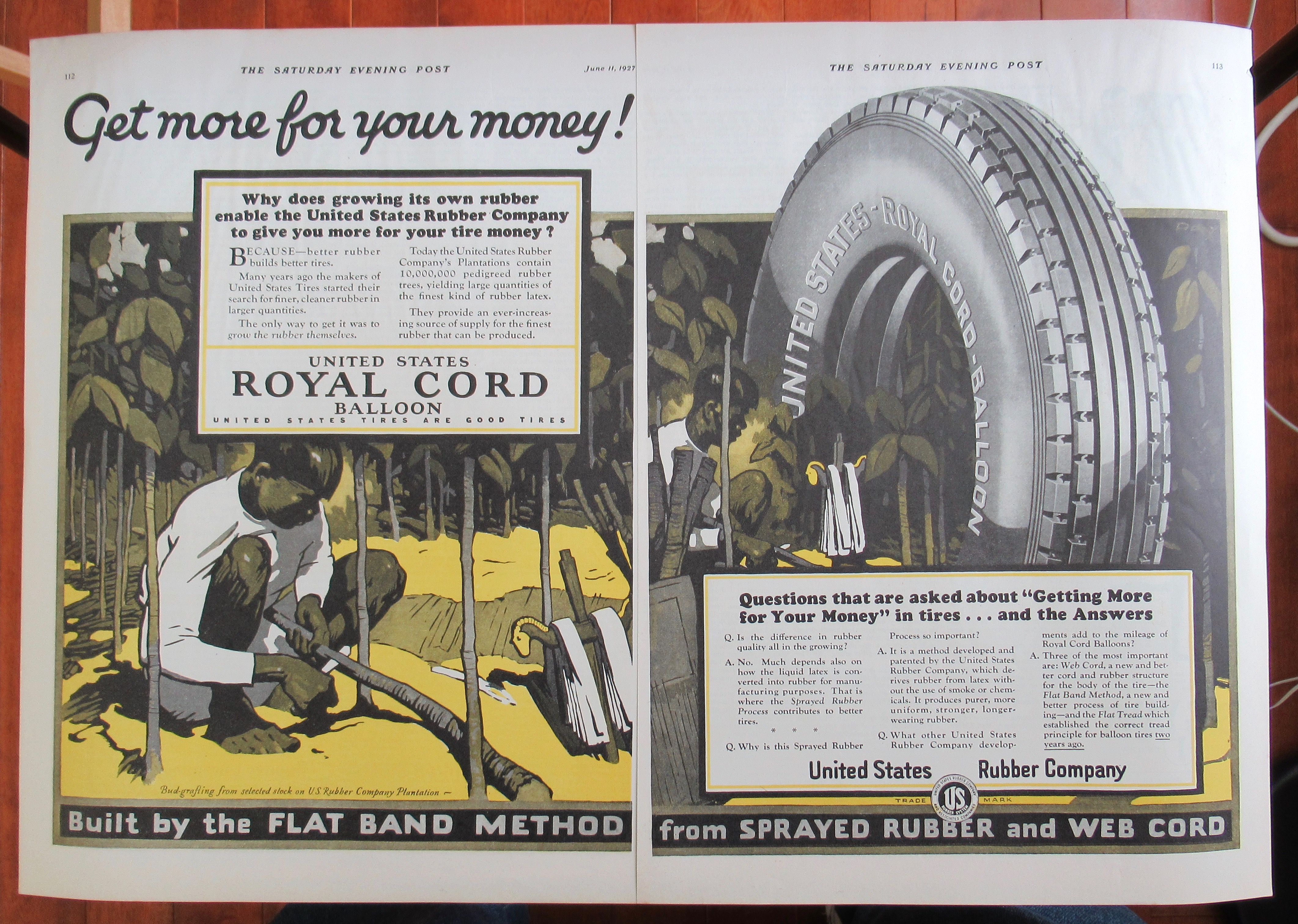 1927 Royal Cord Balloon Tires with Man in Jungle