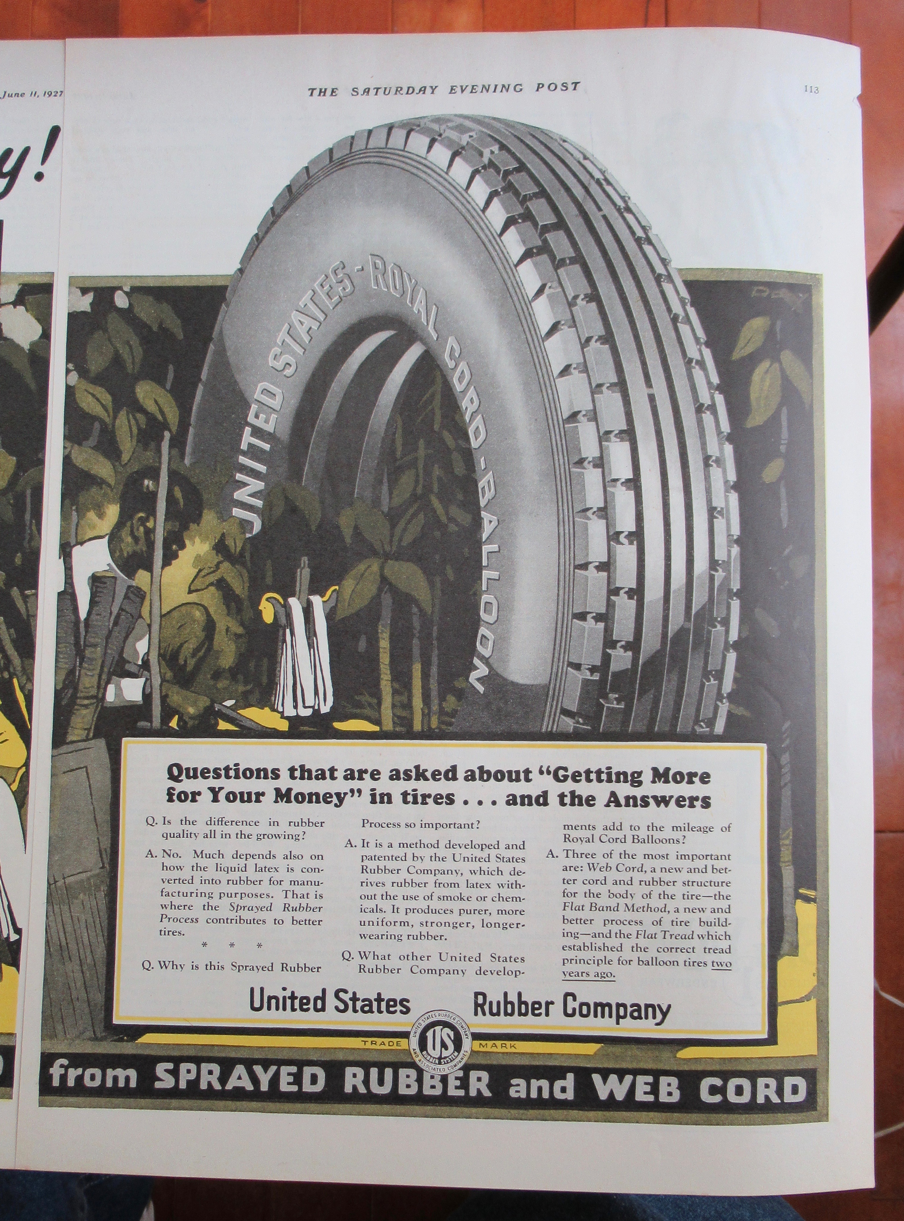 1927 Royal Cord Balloon Tires with Man in Jungle