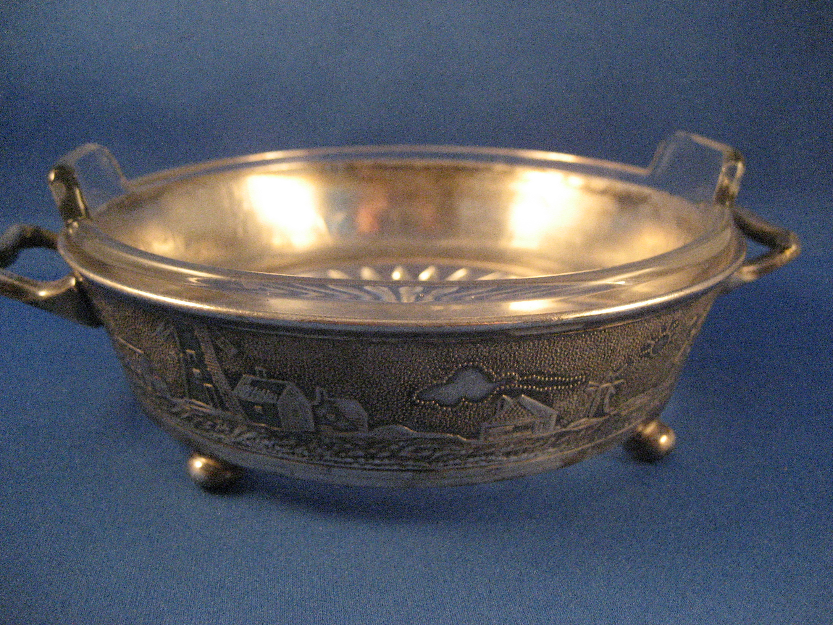 Silver Base Glass Dish