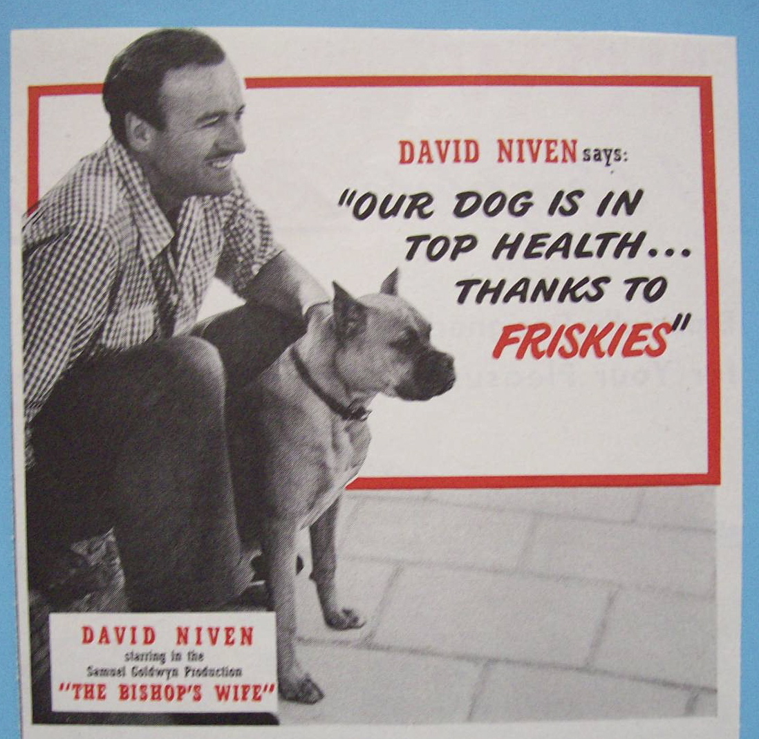 1948 Friskies Dog Food w/David Niven-The Bishop's Wife