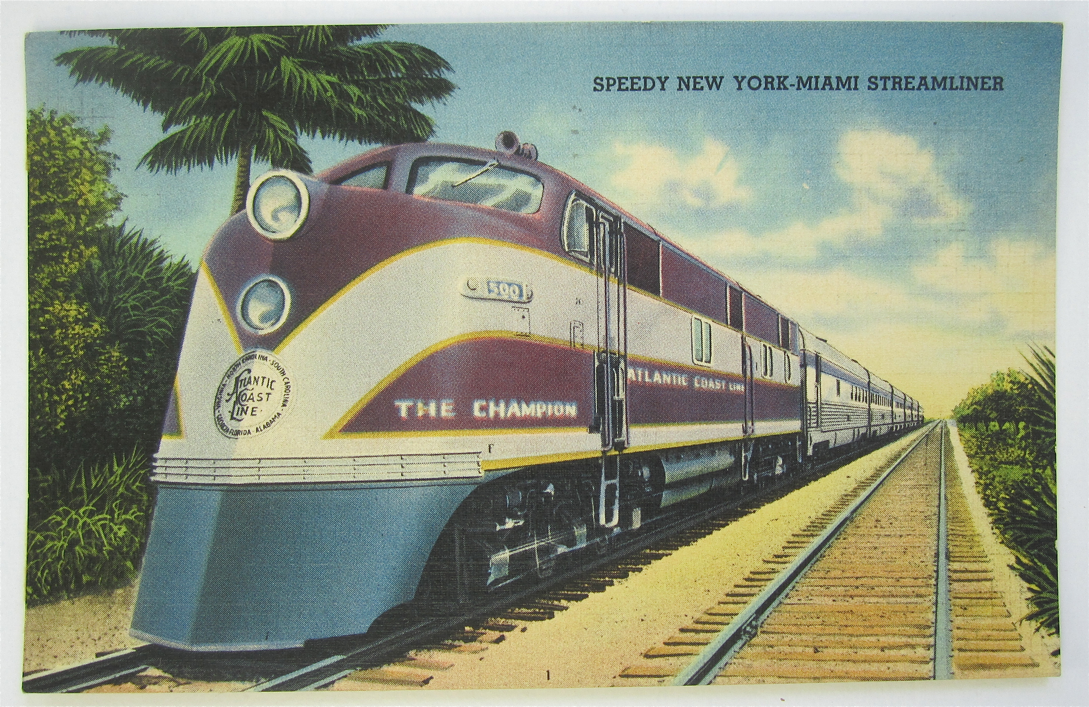 Speedy New York Miami Steamliner Postcard