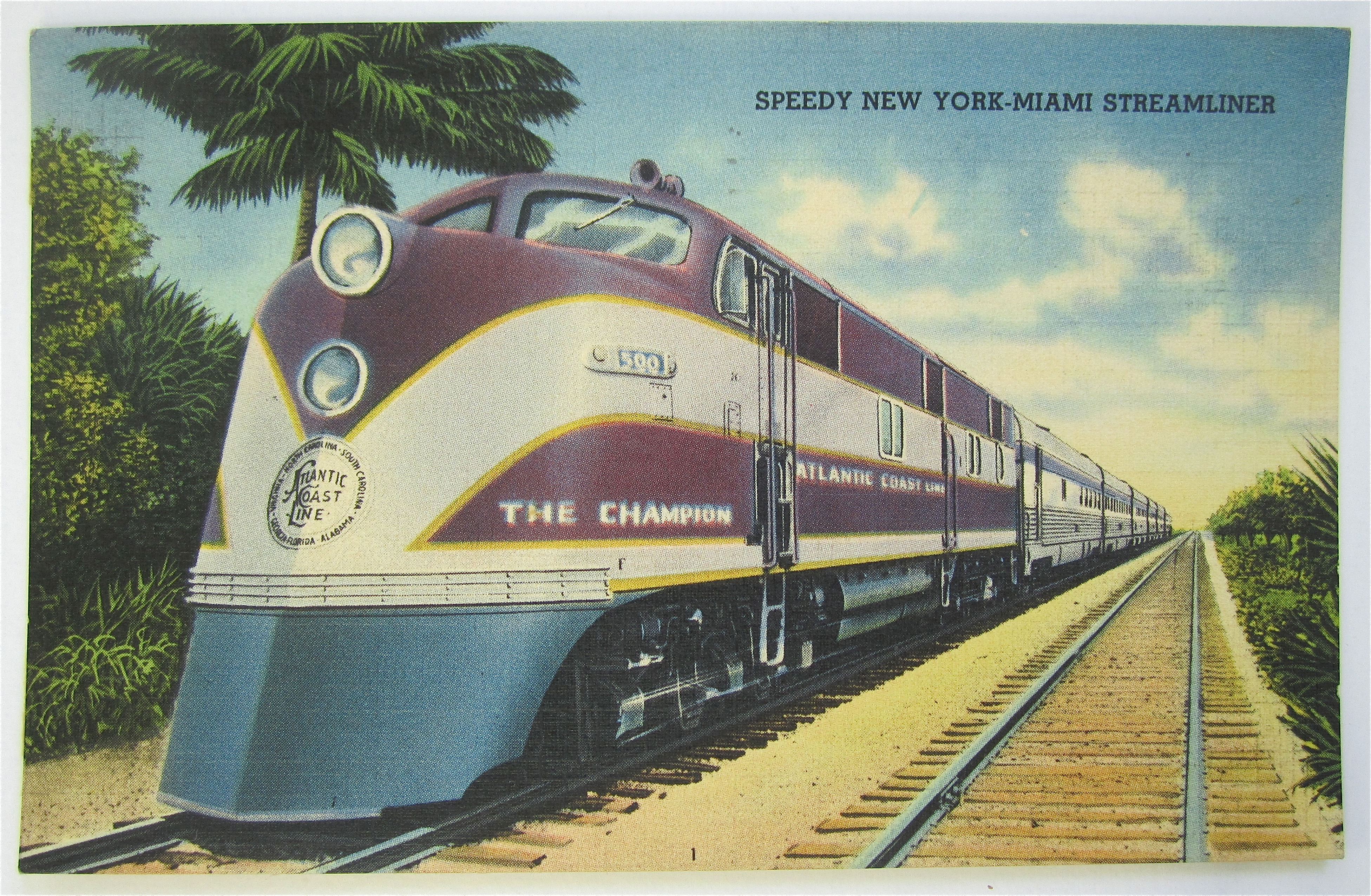 Speedy New York Miami Steamliner Postcard