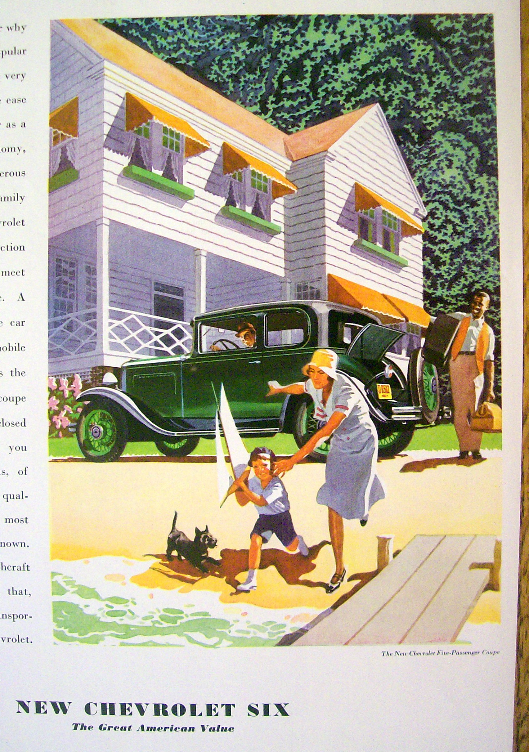 1931 Chevrolet Six with Woman Chasing Boy