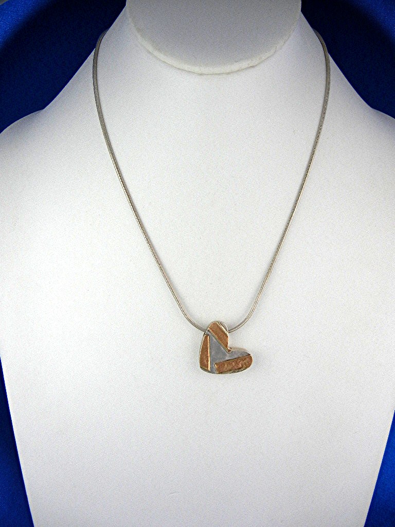 Necklace 14K Gold Sterling Silver Heart Richard Lyndsay