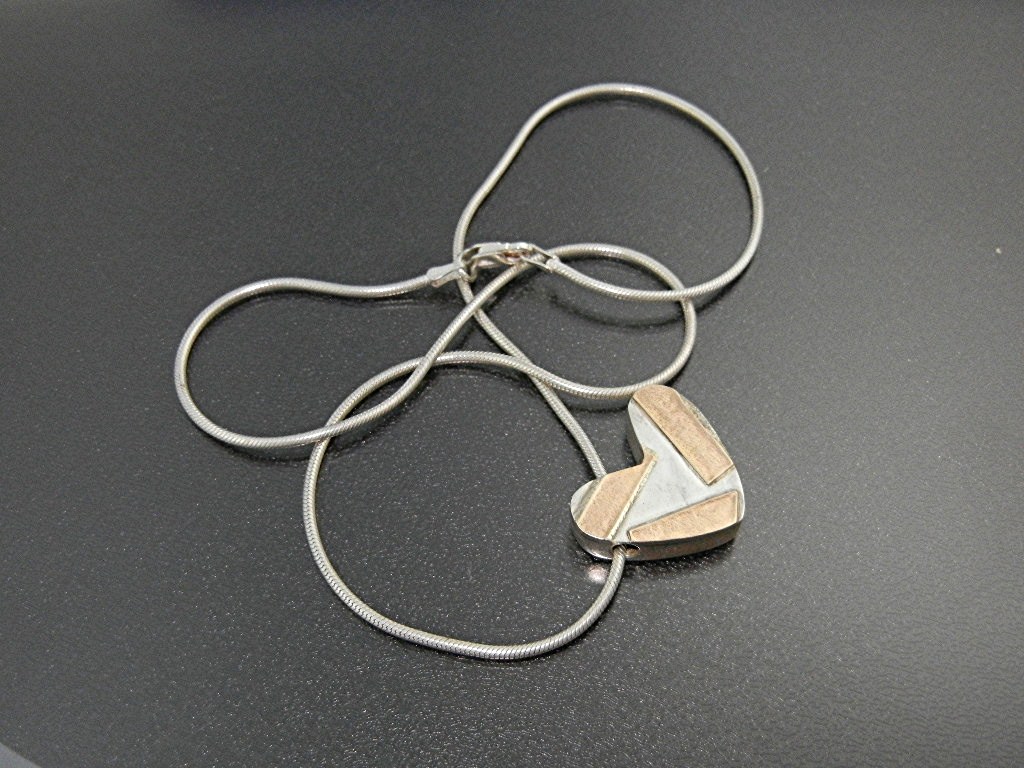 Necklace 14K Gold Sterling Silver Heart Richard Lyndsay