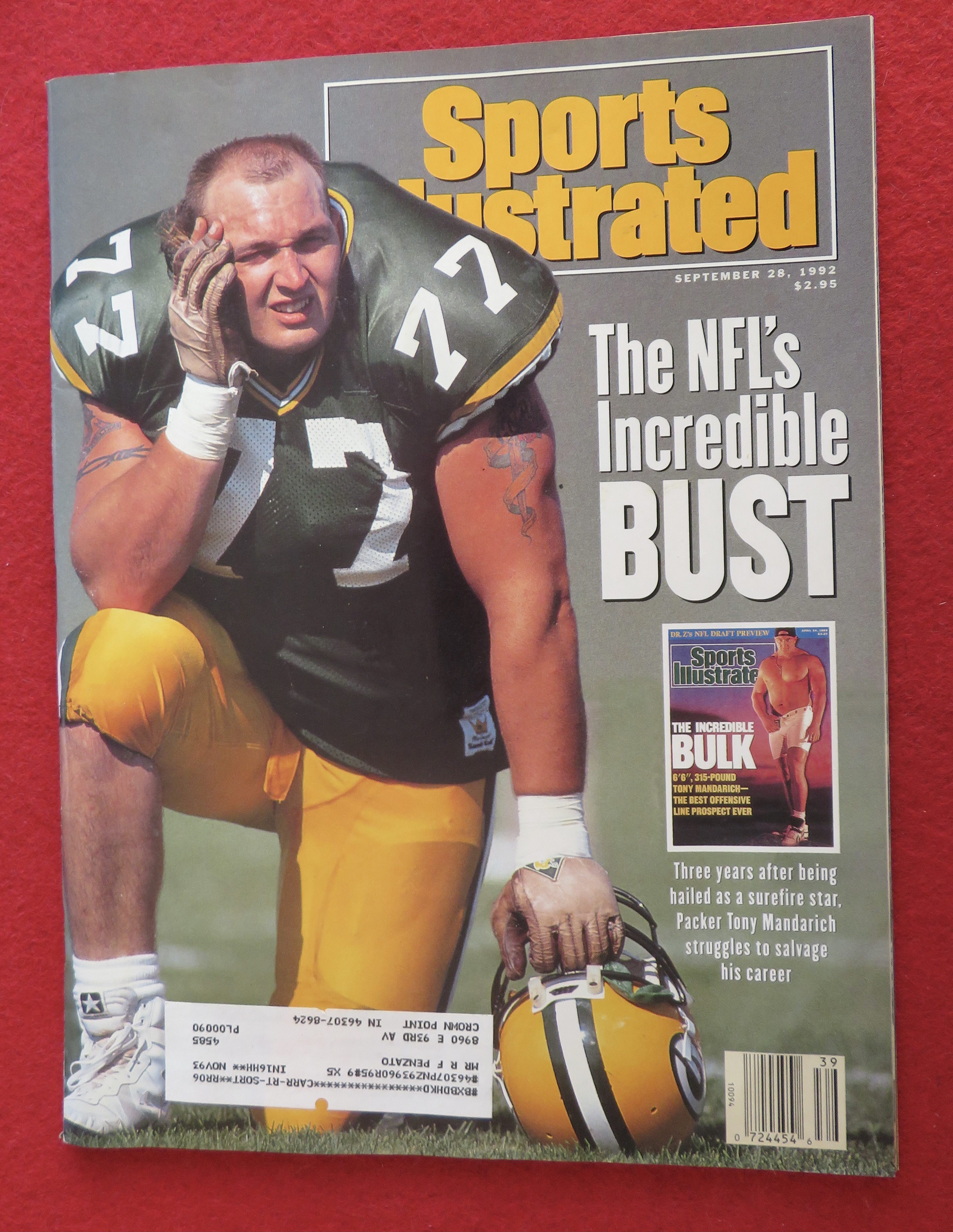 Sport Illustrated Magazine-September 28, 1992-Mandarich