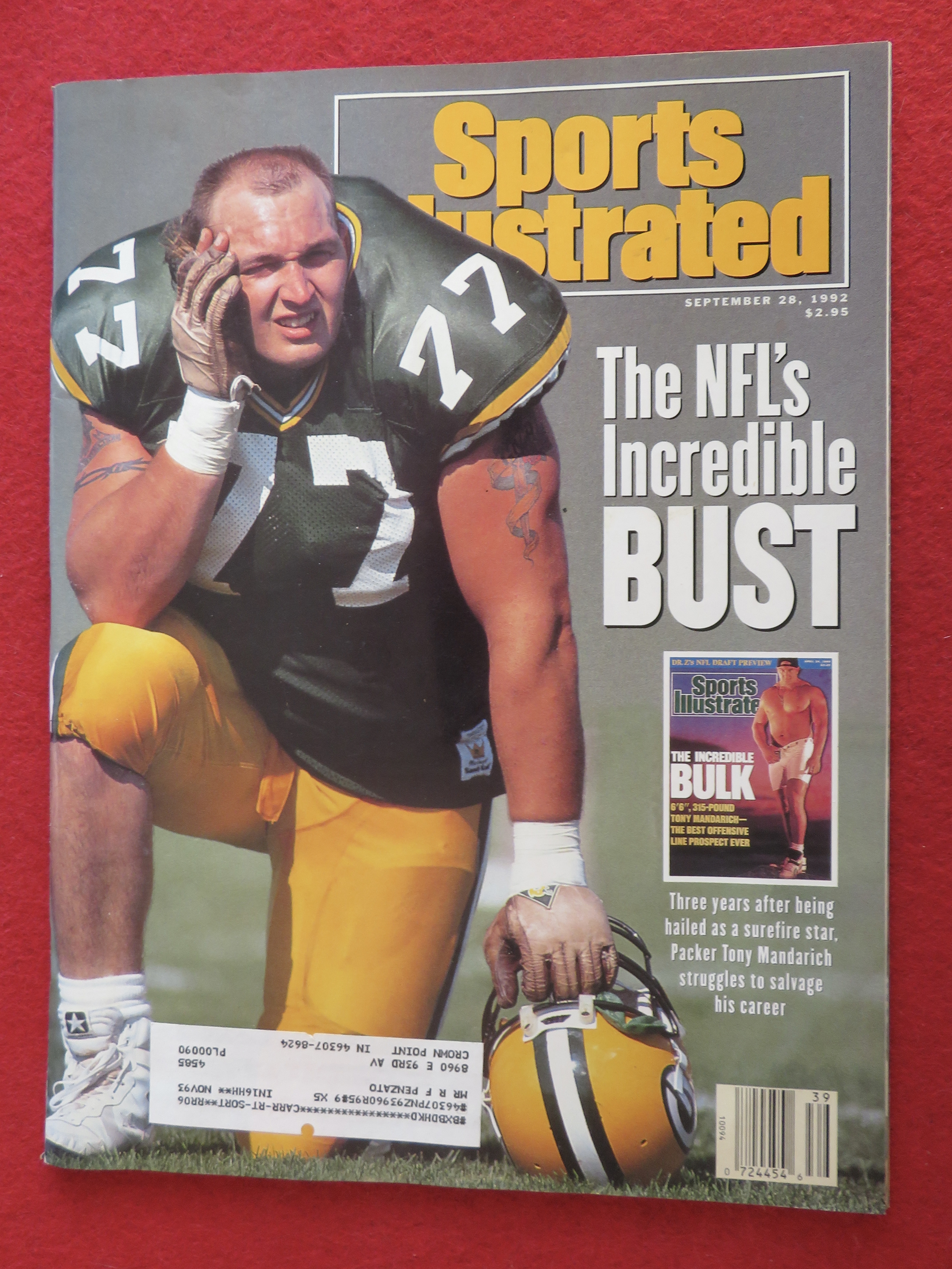 Sport Illustrated Magazine-September 28, 1992-Mandarich