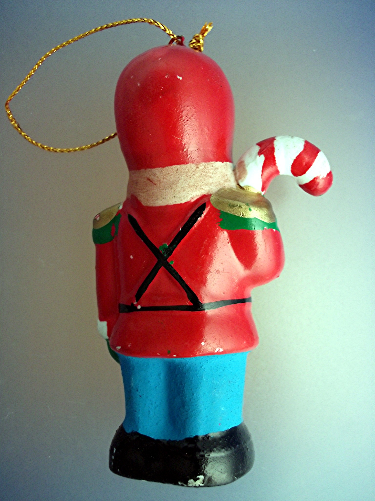 Toy Soldier Christmas ornament with candy cane