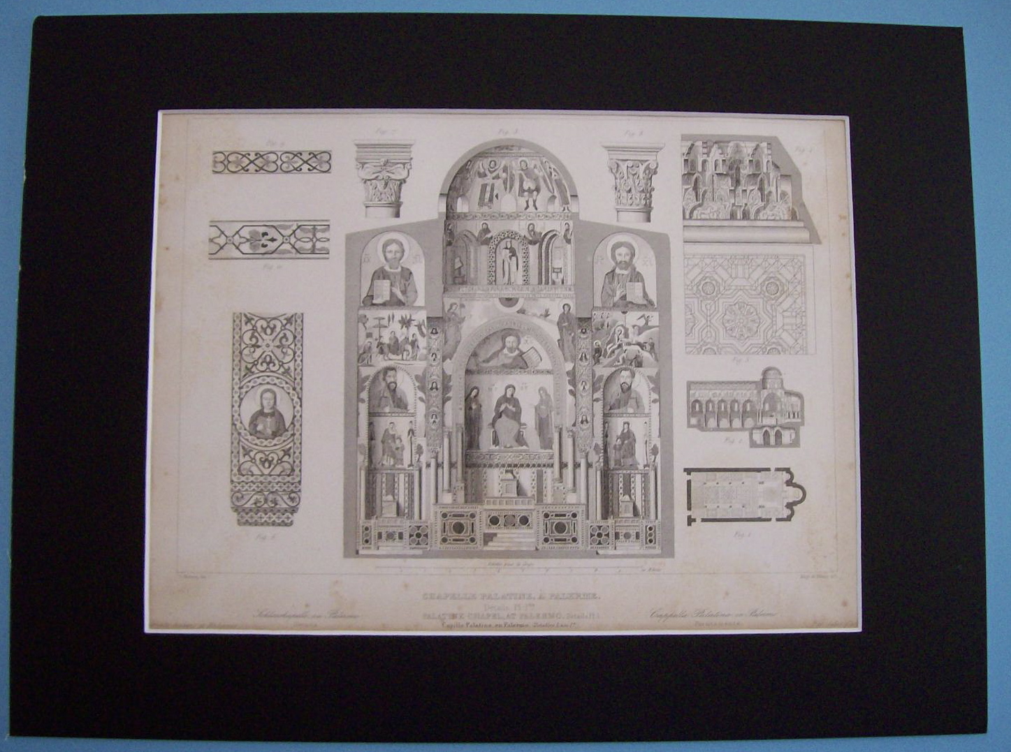 Chapelle Palatine, A Palerme  (1852 Lithograph)