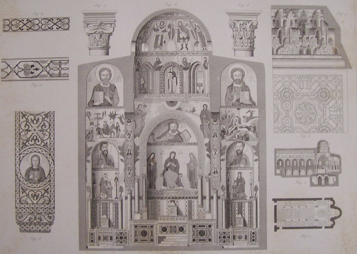 Chapelle Palatine, A Palerme  (1852 Lithograph)
