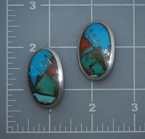 Coral Turquoise Sterling Silver Silverstone Clip Earrin