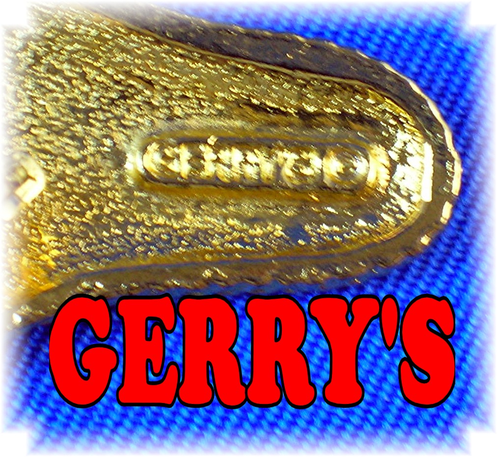 Red and Gold Signed GERRY's Christmas Stocking Pin