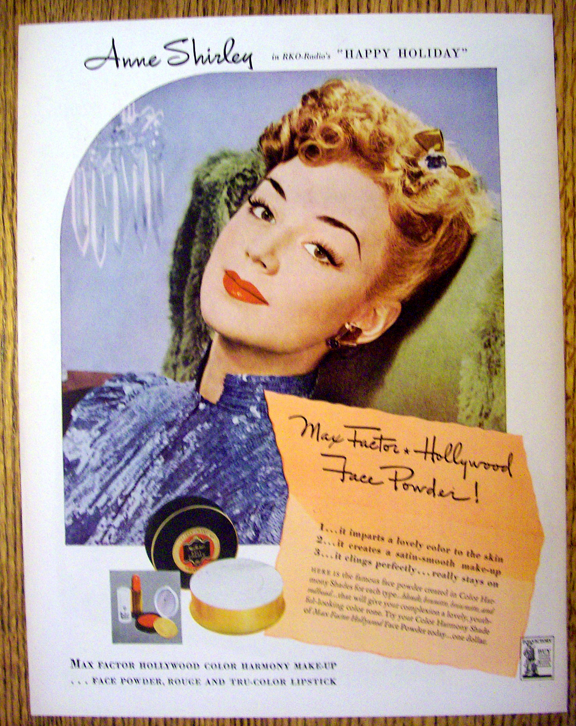 1944 Max Factor with Anne Shirley