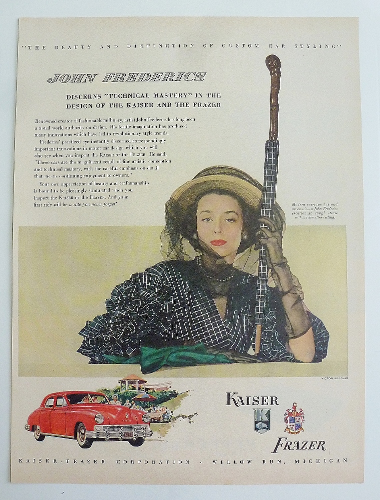 1948 Kaiser/Frazer With Woman With Umbrella