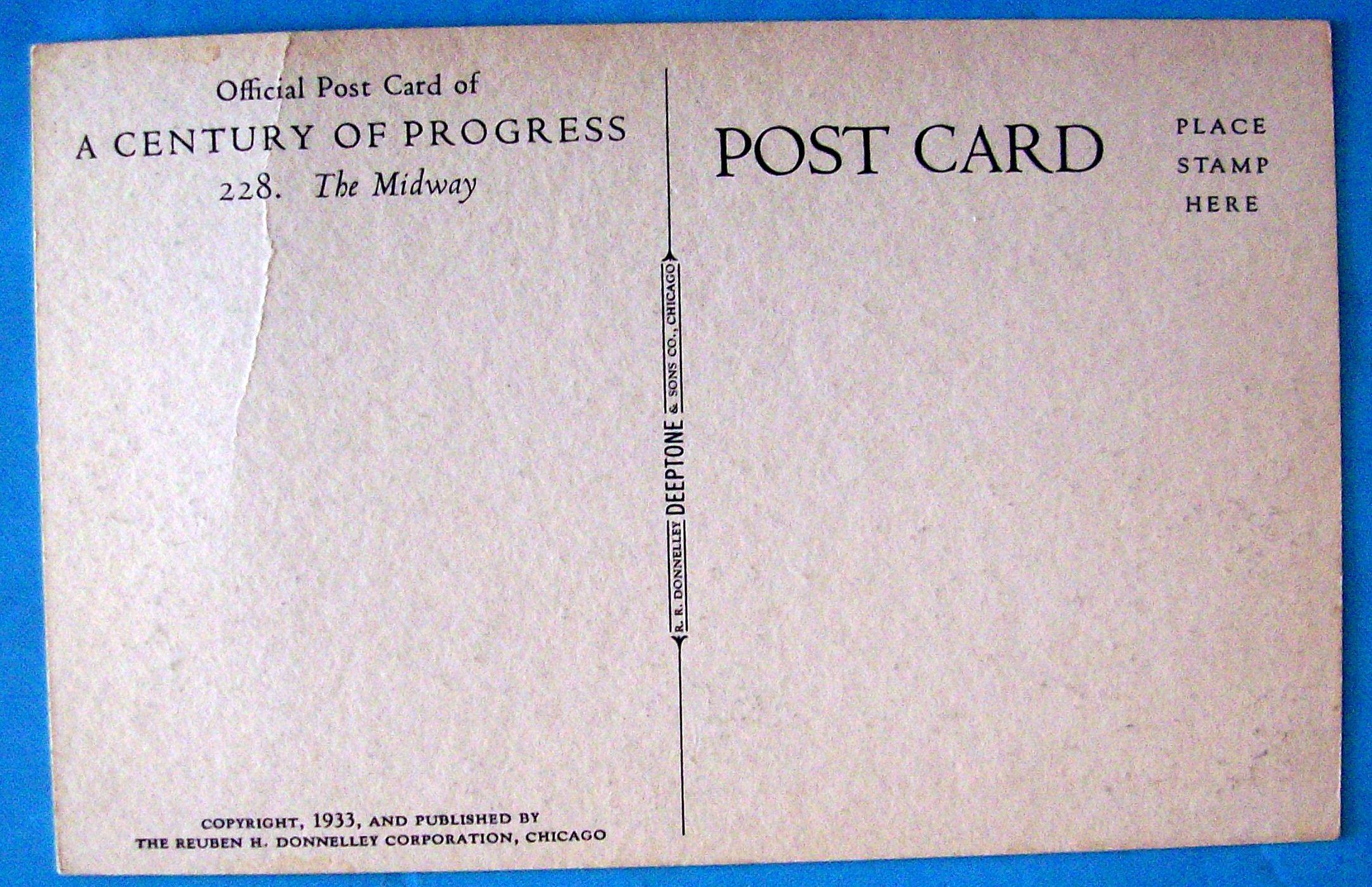 1933 Century of Progress The Midway Postcard