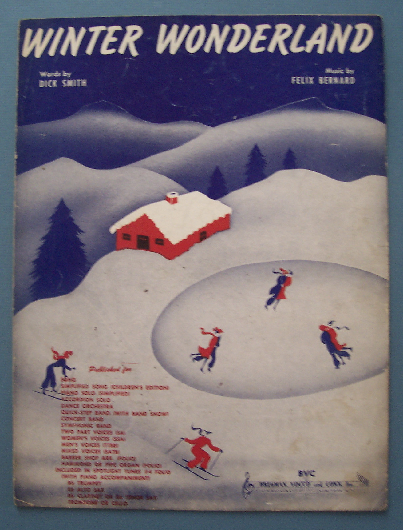 Sheet Music For 1934 Winter Wonderloand