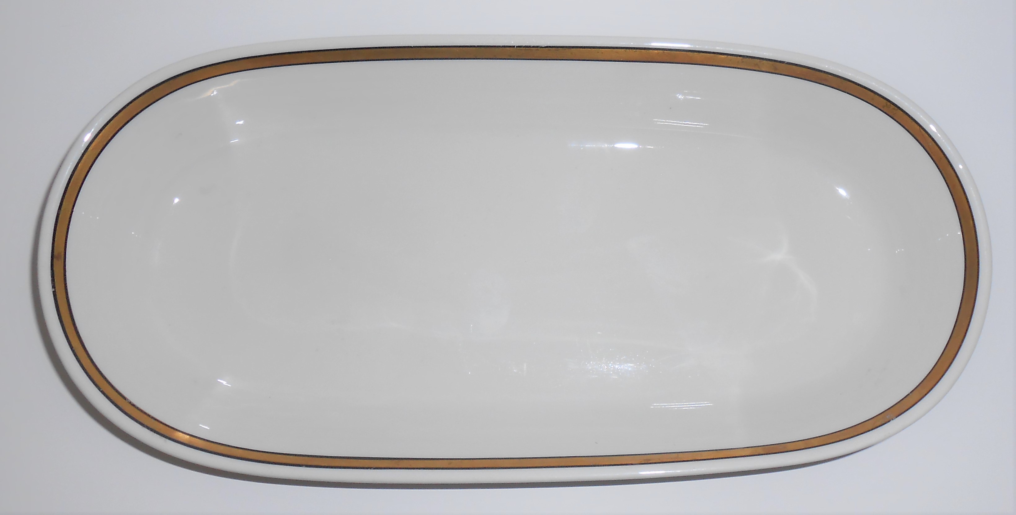 Mayer Restaurant Ware China Gold w/Black Trim Relish/Ce