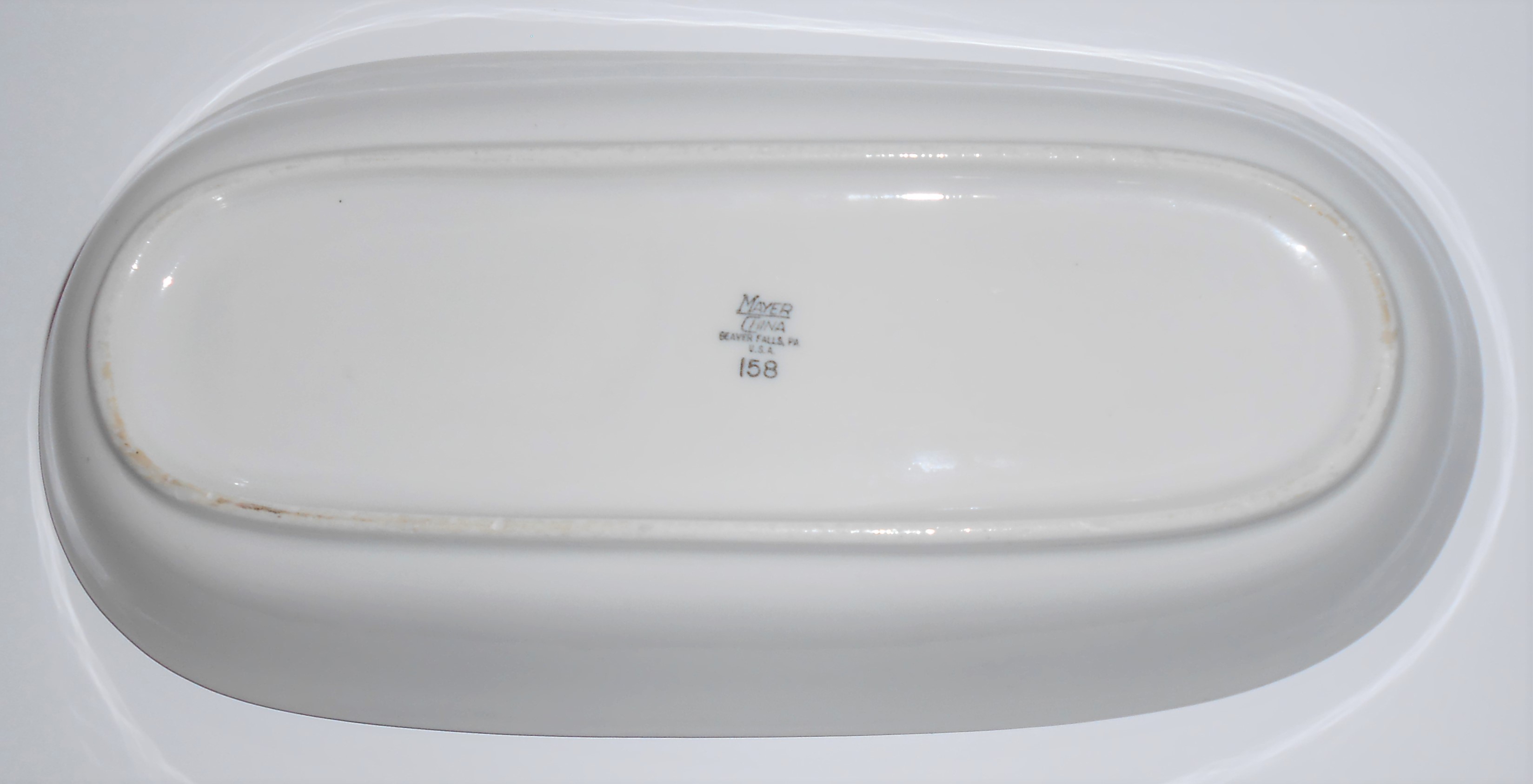 Mayer Restaurant Ware China Gold w/Black Trim Relish/Ce