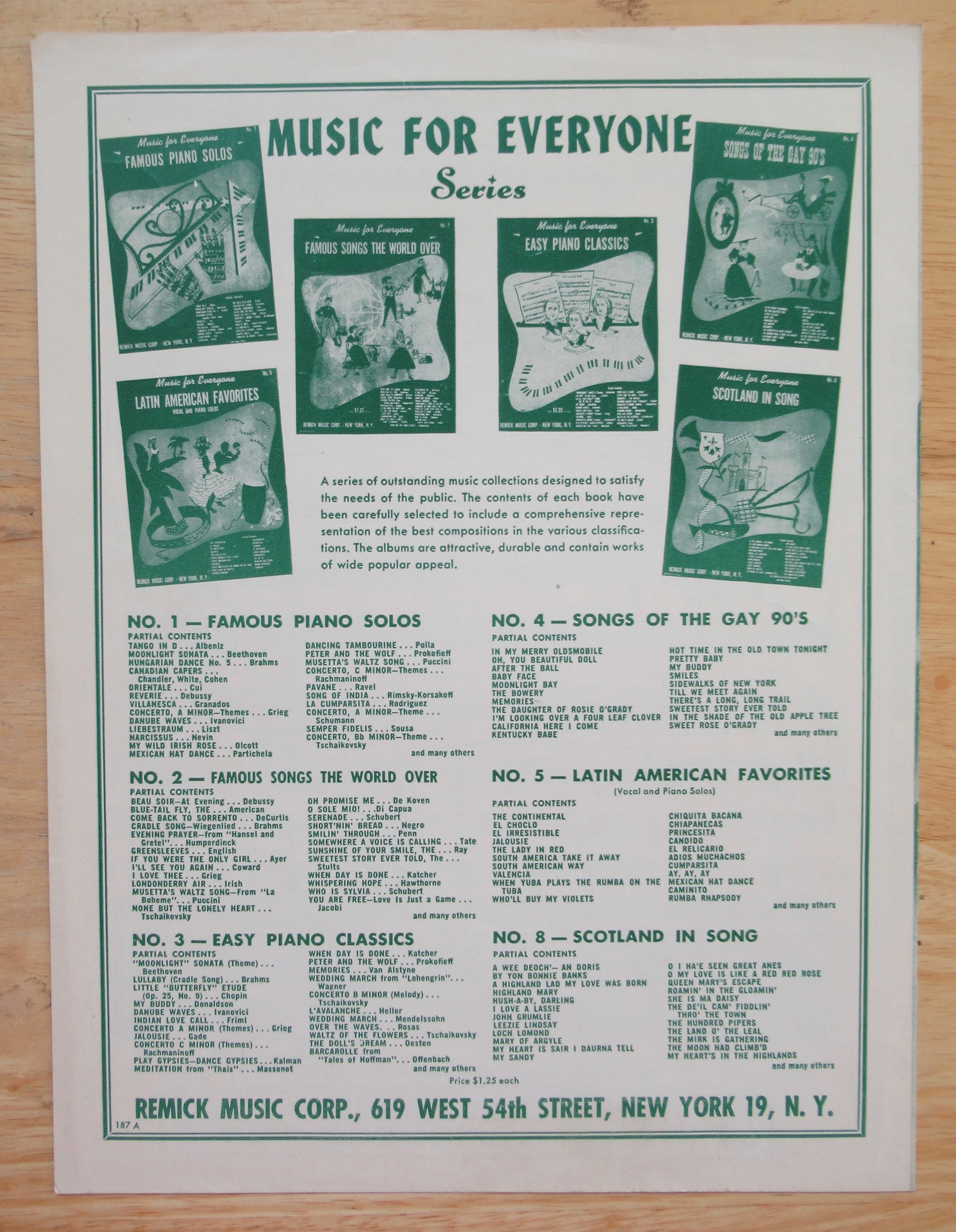 1954 Green Years Sheet Music (Eddie Fisher Cover)