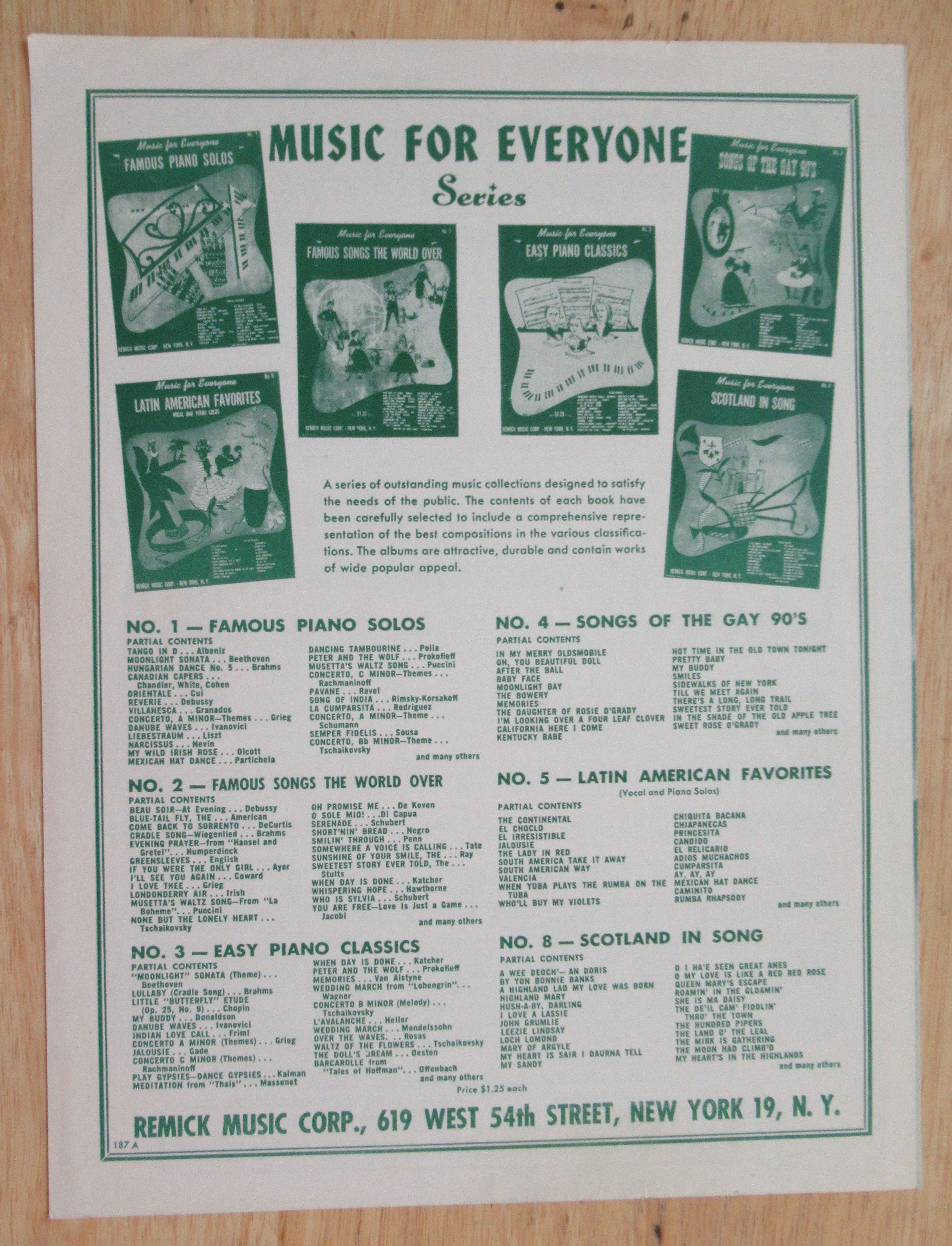 1954 Green Years Sheet Music (Eddie Fisher Cover)