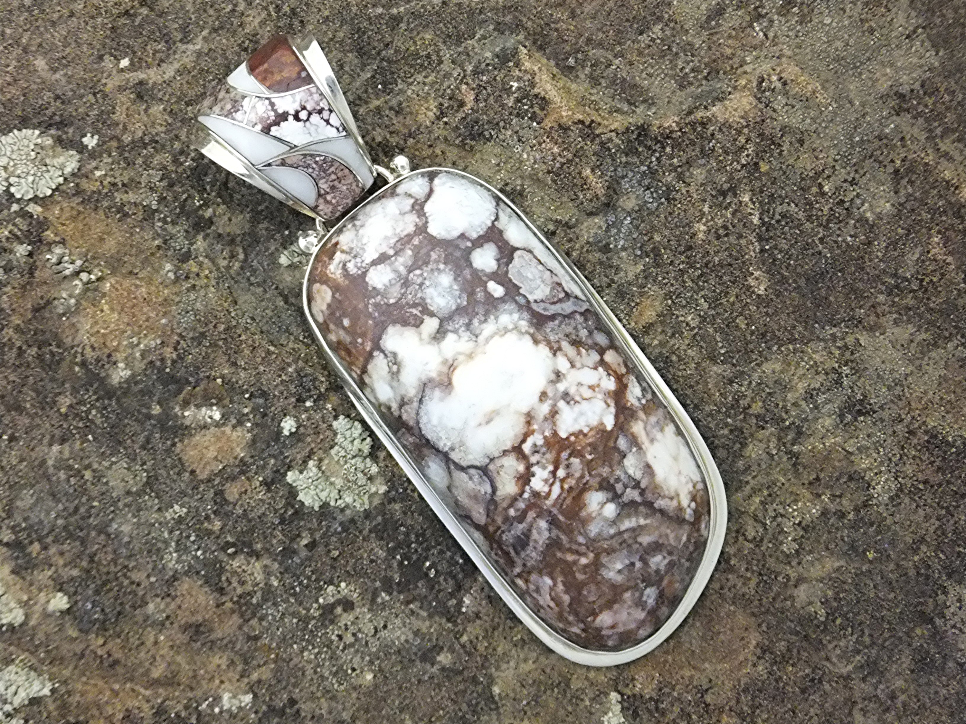 Sterling Silver  Wildhorse Magnesite Pendant By ED LEE