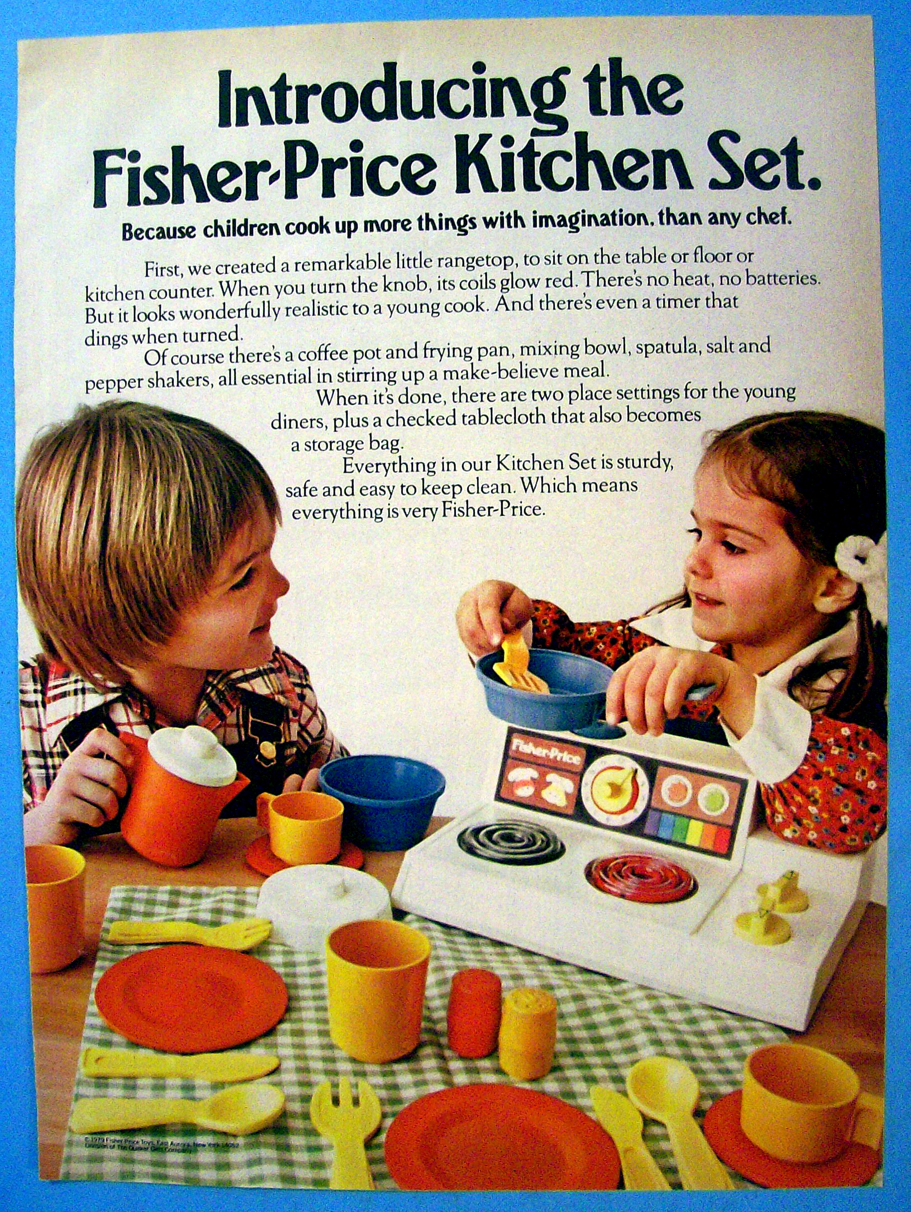 1979 Fisher Price Kitchen Set with Children