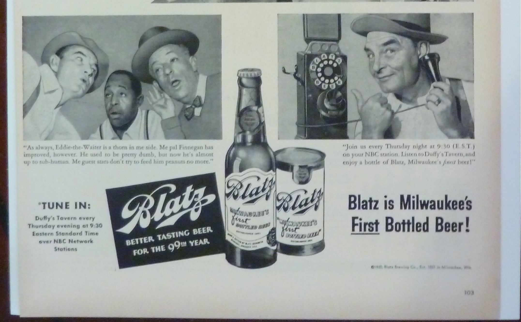 1950 Blatz Beer with Ed "Archie" Gardner