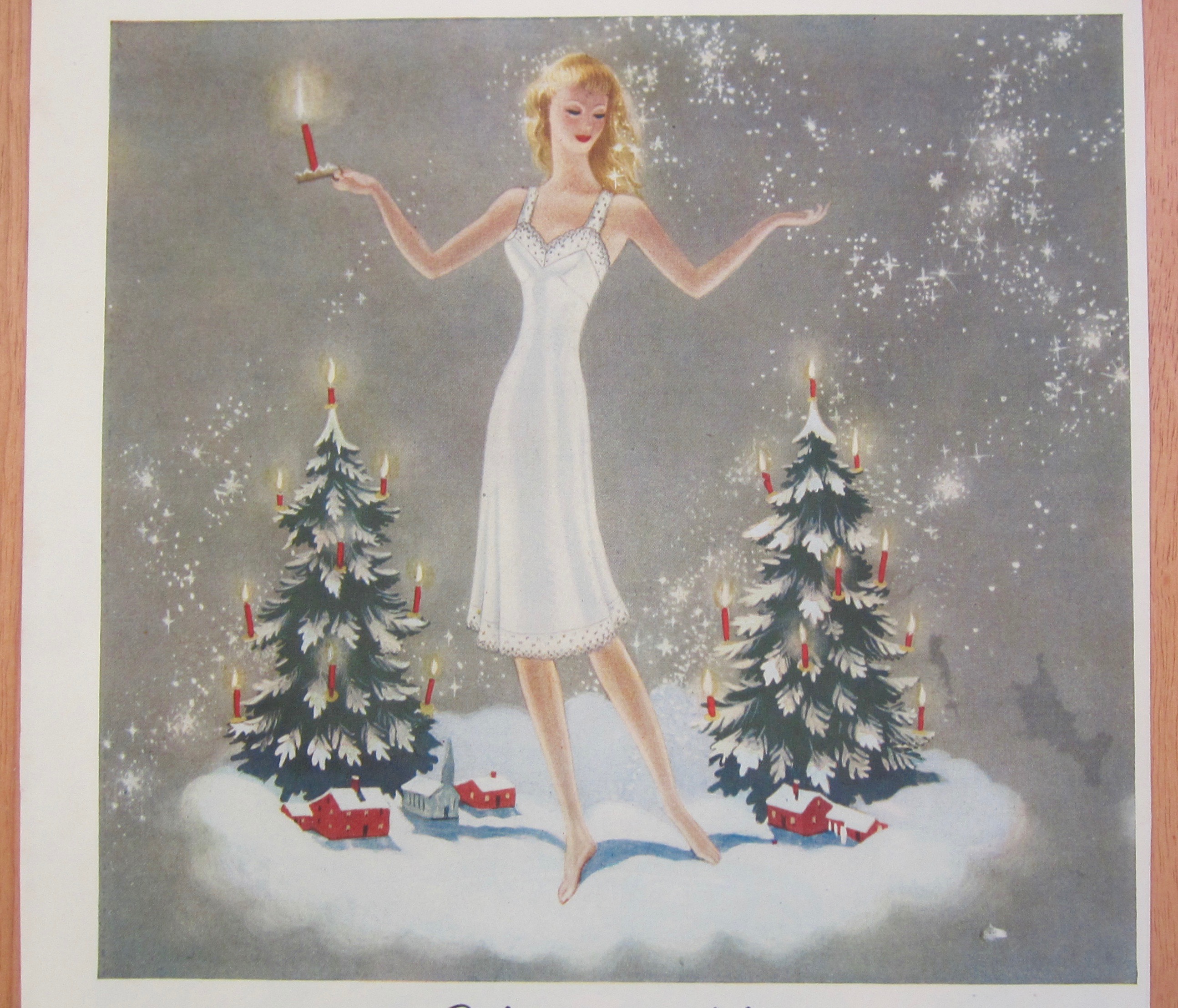 1946 Textron with Woman in Christmas White