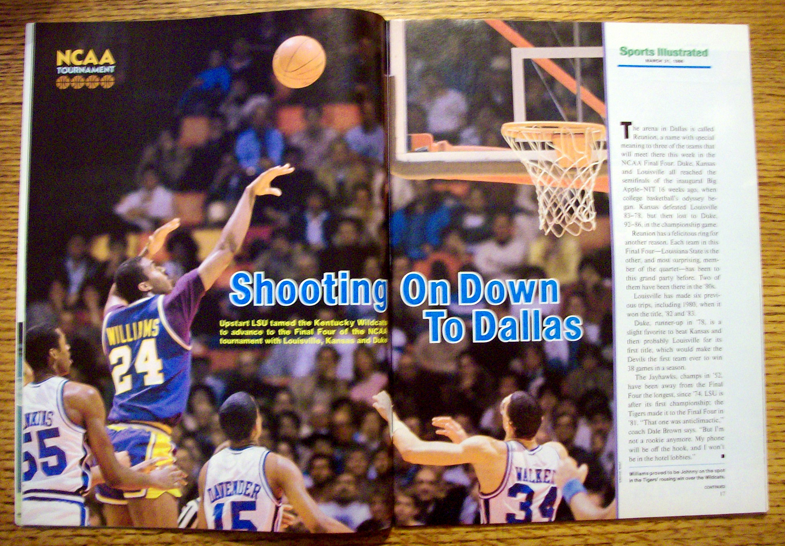 Sports Illustrated Magazine-March 31, 1986-Final Four