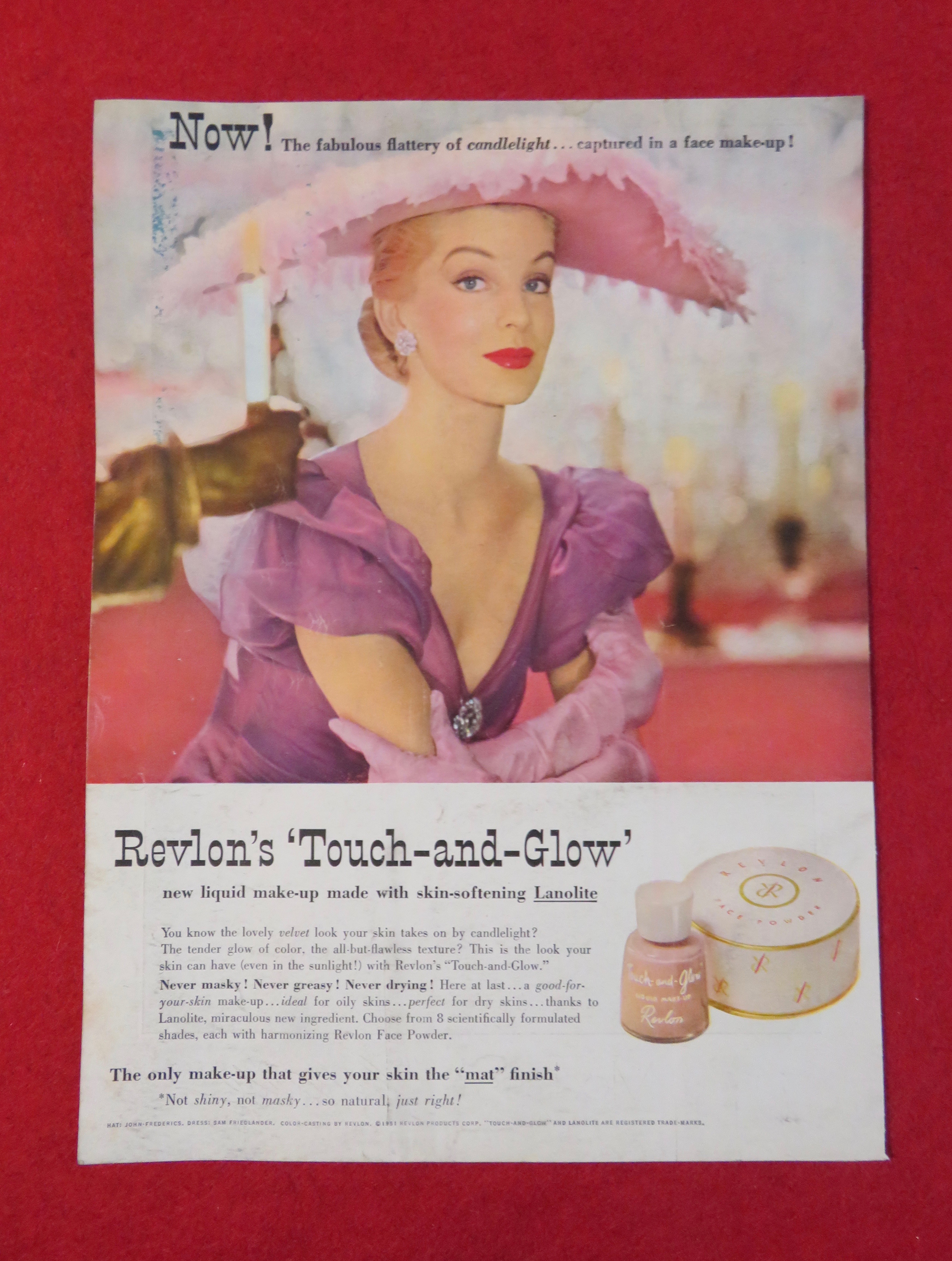 1951 Revlon Touch & Glow Make Up w/ Lovely Woman