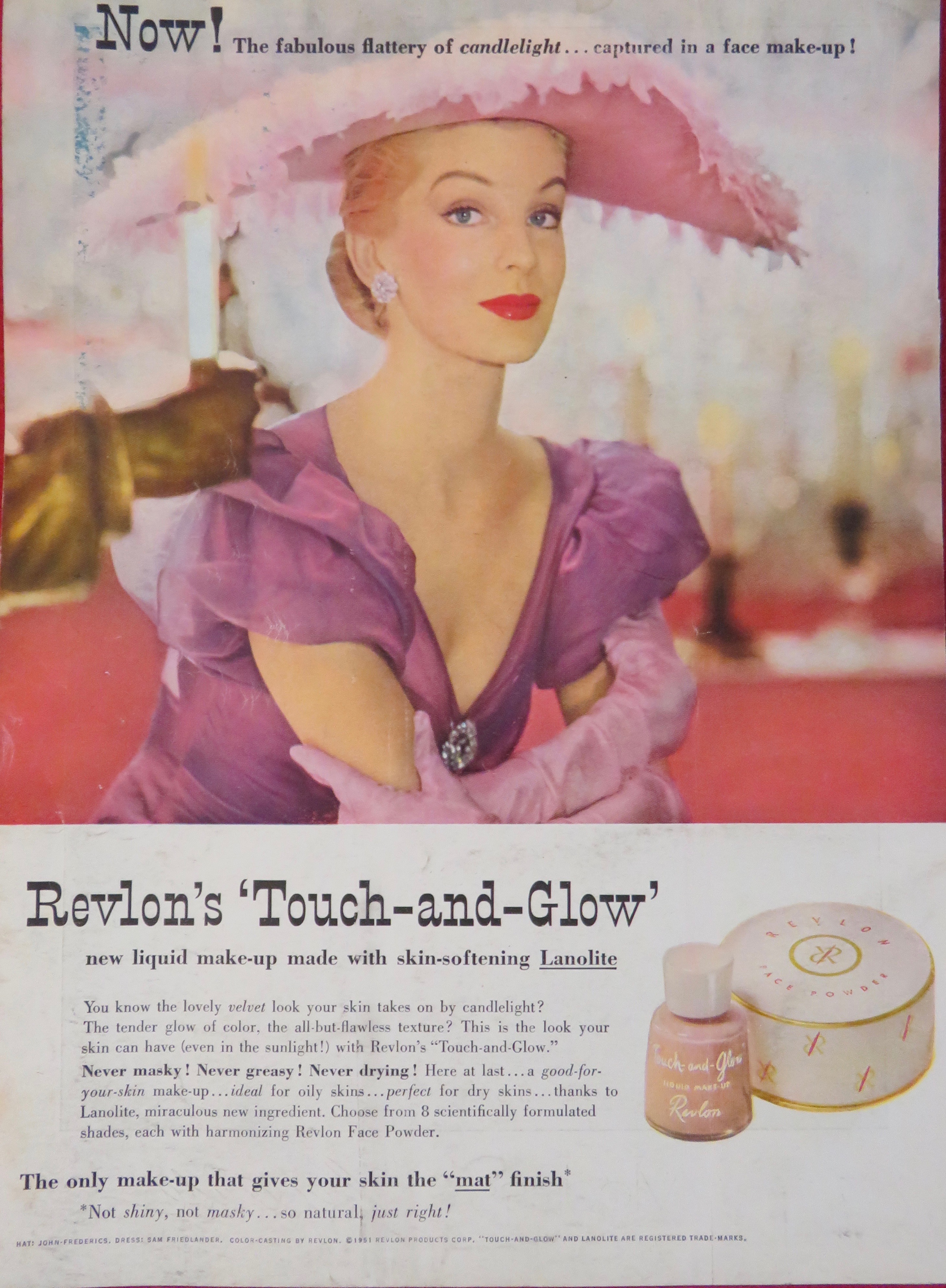 1951 Revlon Touch & Glow Make Up w/ Lovely Woman