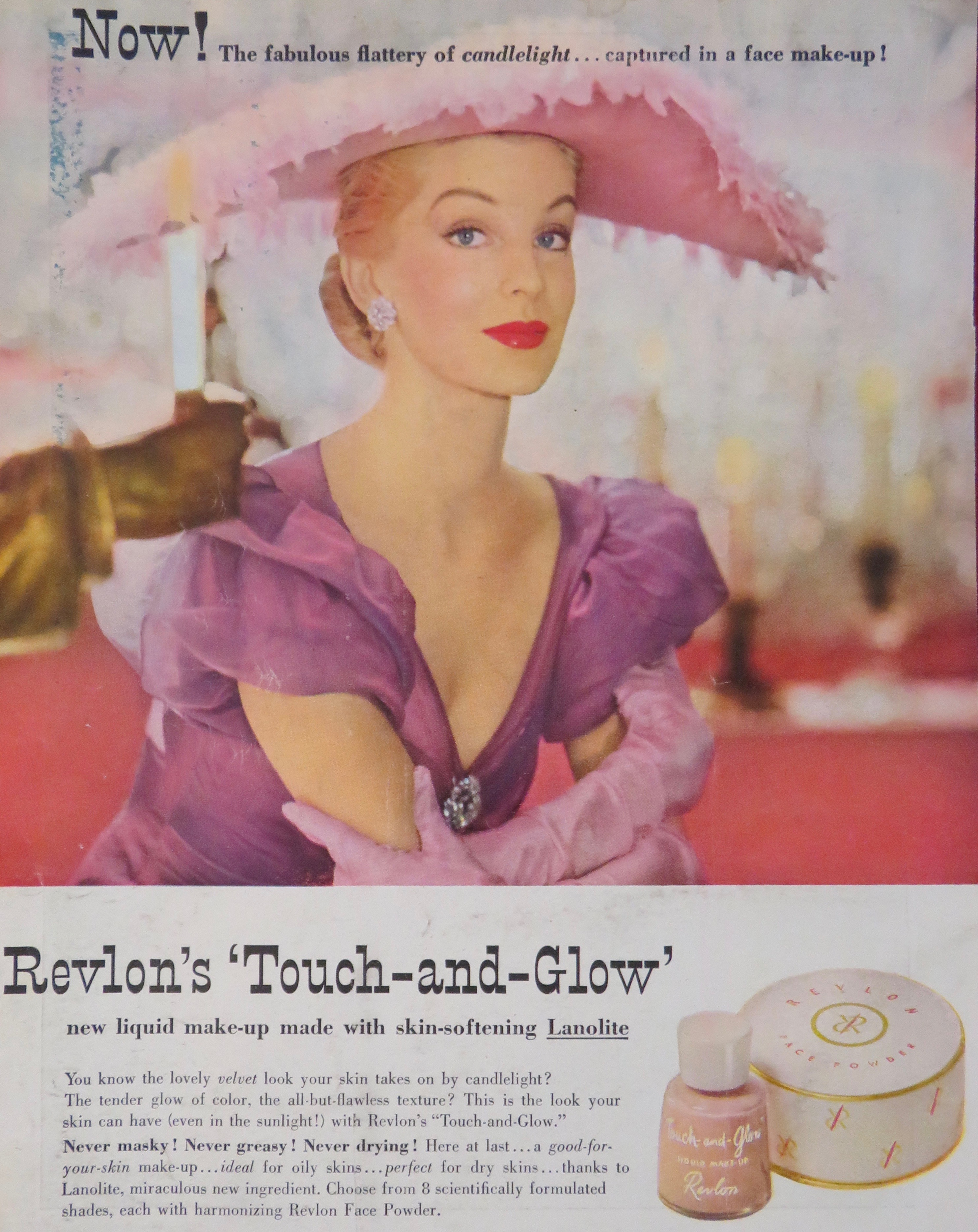 1951 Revlon Touch & Glow Make Up w/ Lovely Woman
