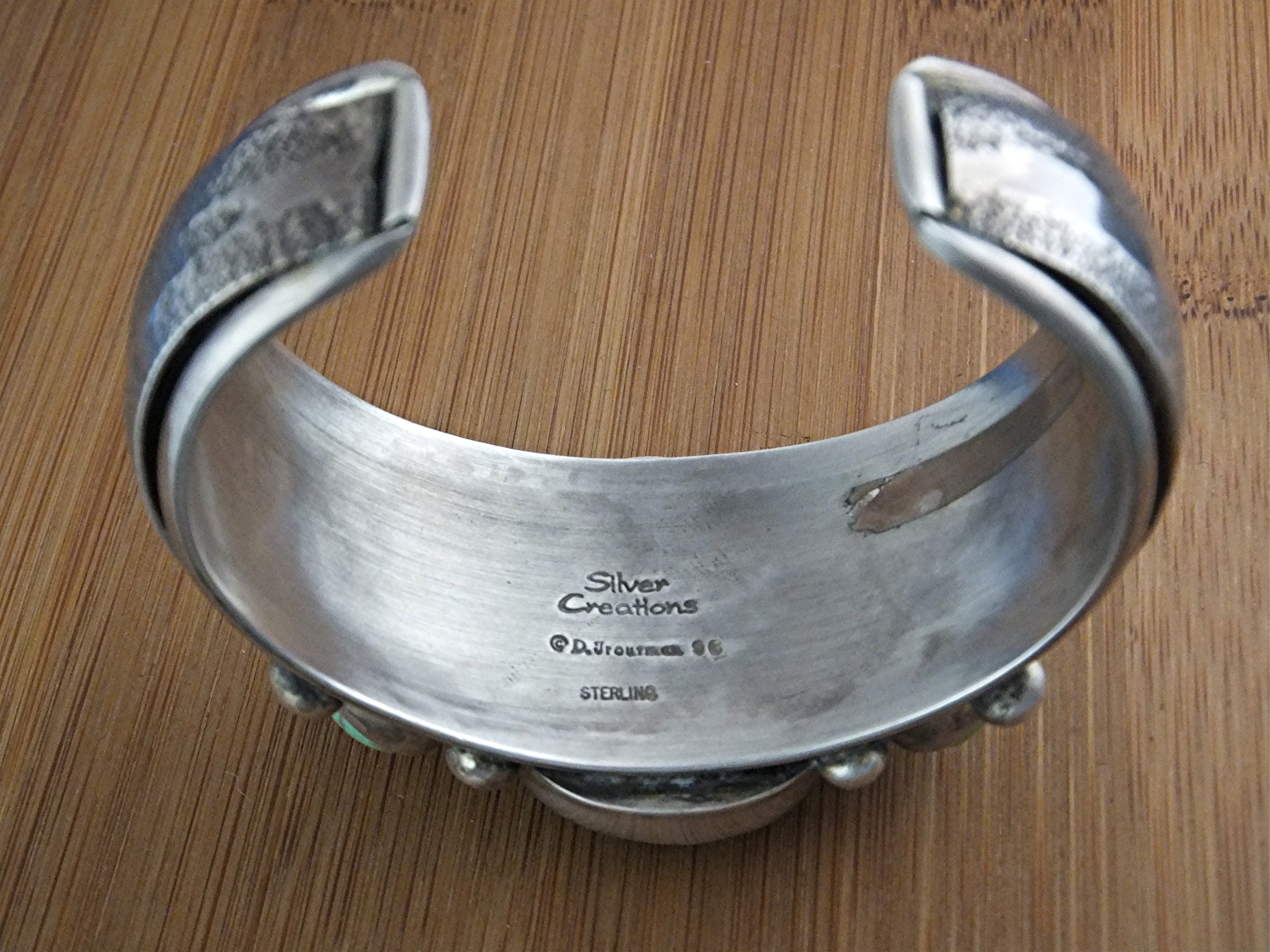 David Toutman  Sterling Silver Kingman Turquoise  Cuff