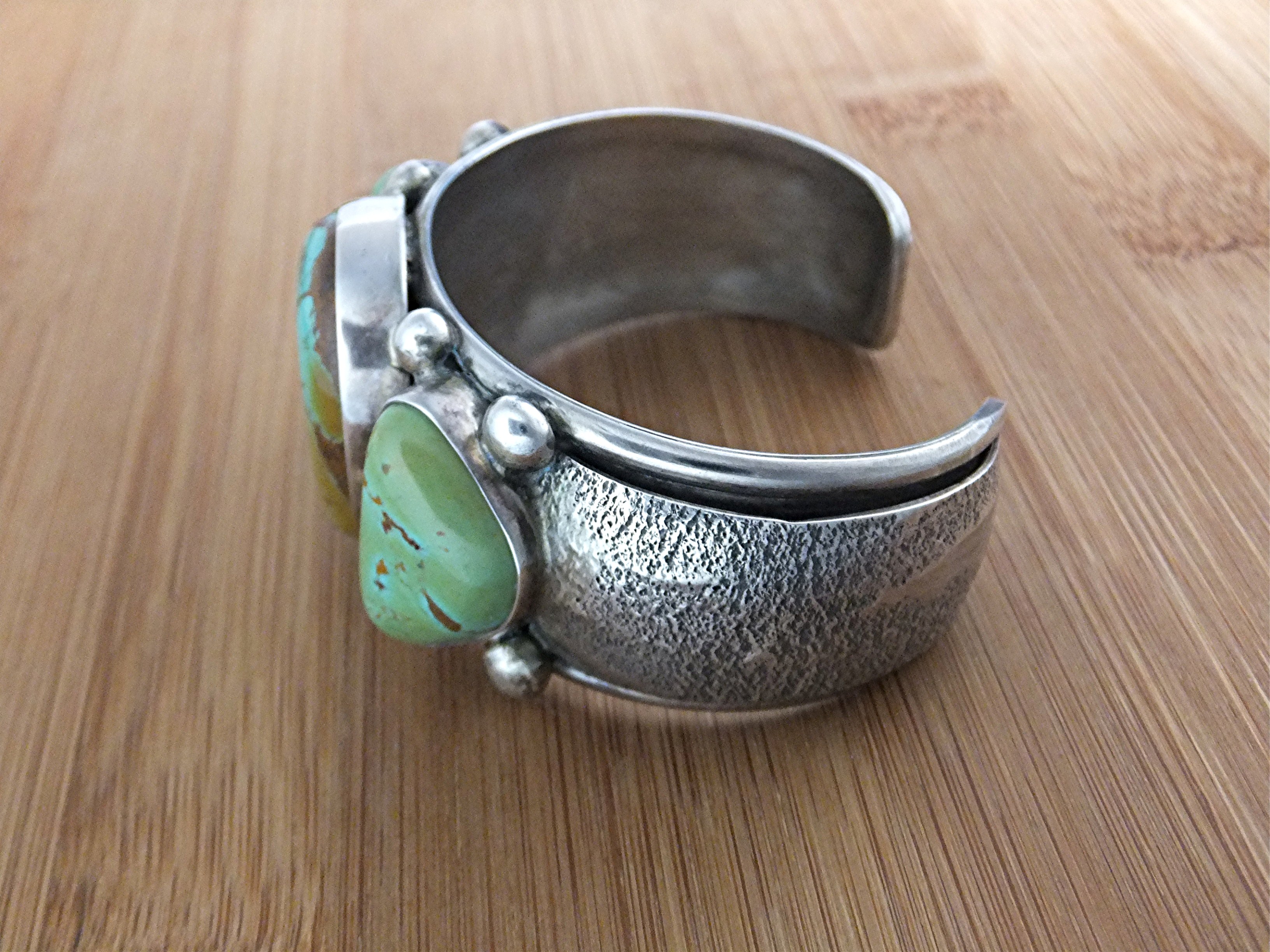 David Toutman  Sterling Silver Kingman Turquoise  Cuff