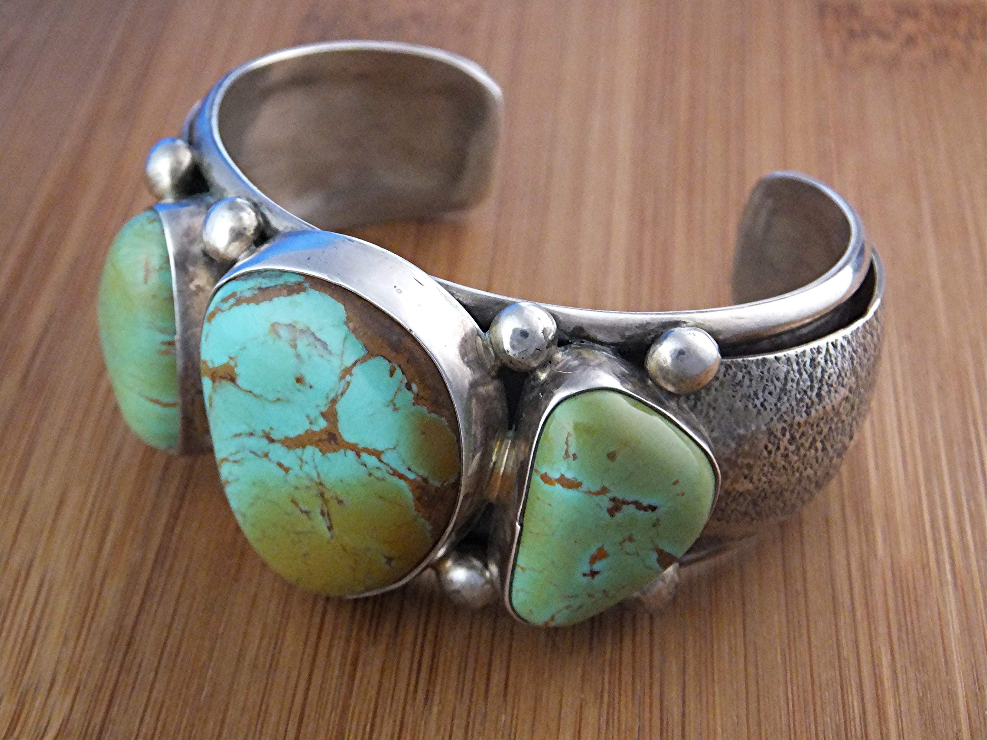 David Toutman  Sterling Silver Kingman Turquoise  Cuff