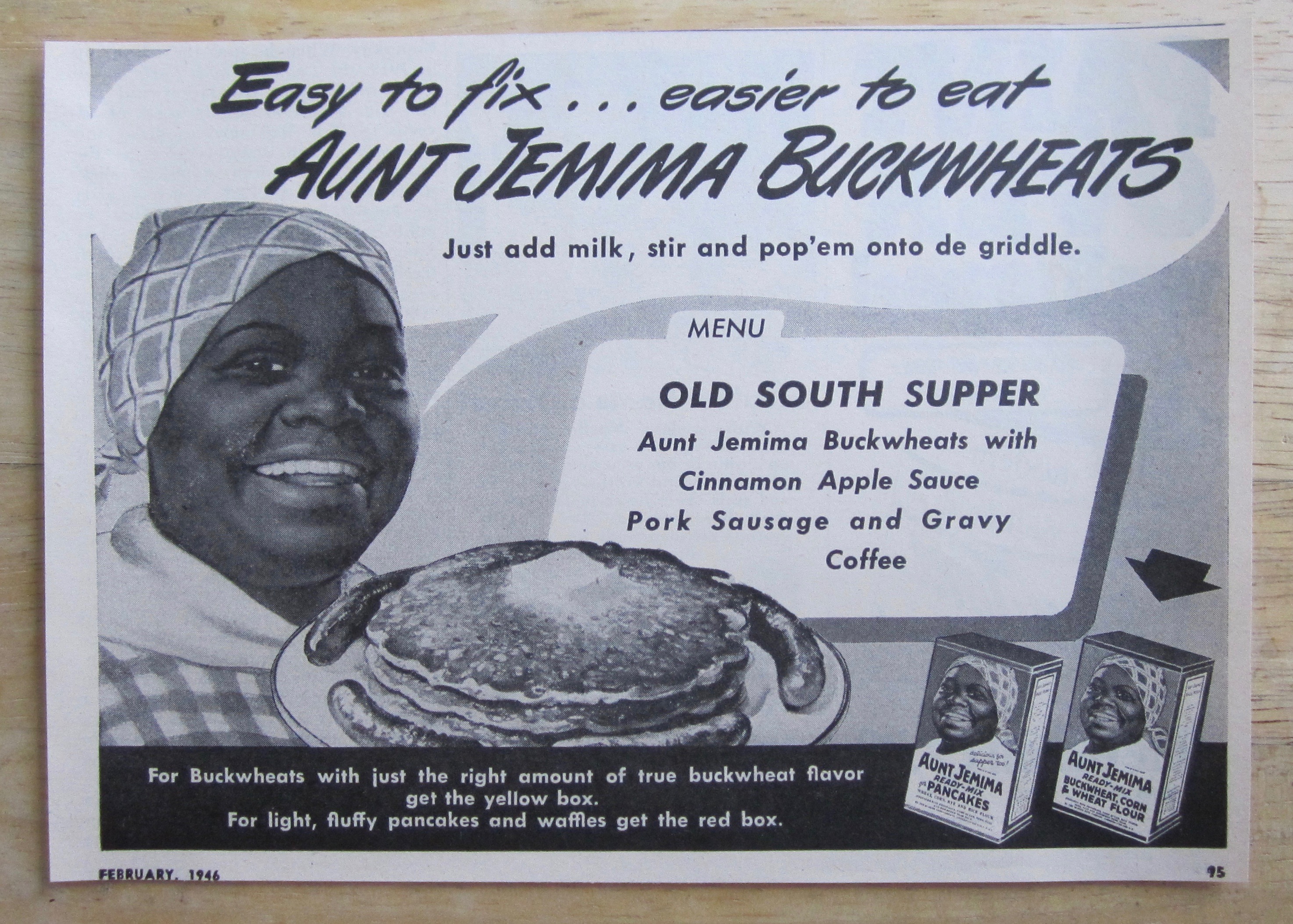 1946 Aunt Jemima Ready Mix with Aunt Jemima