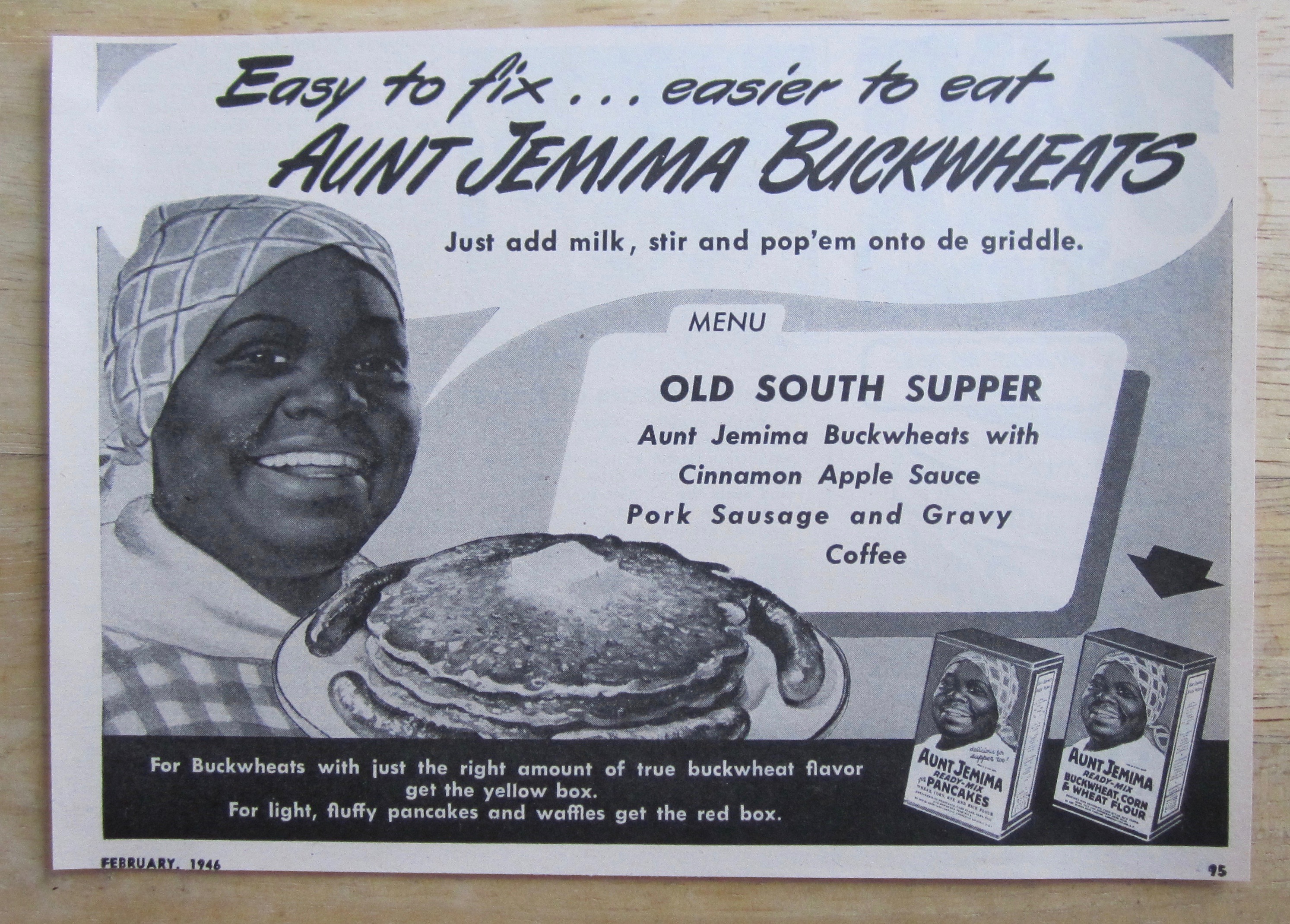 1946 Aunt Jemima Ready Mix with Aunt Jemima
