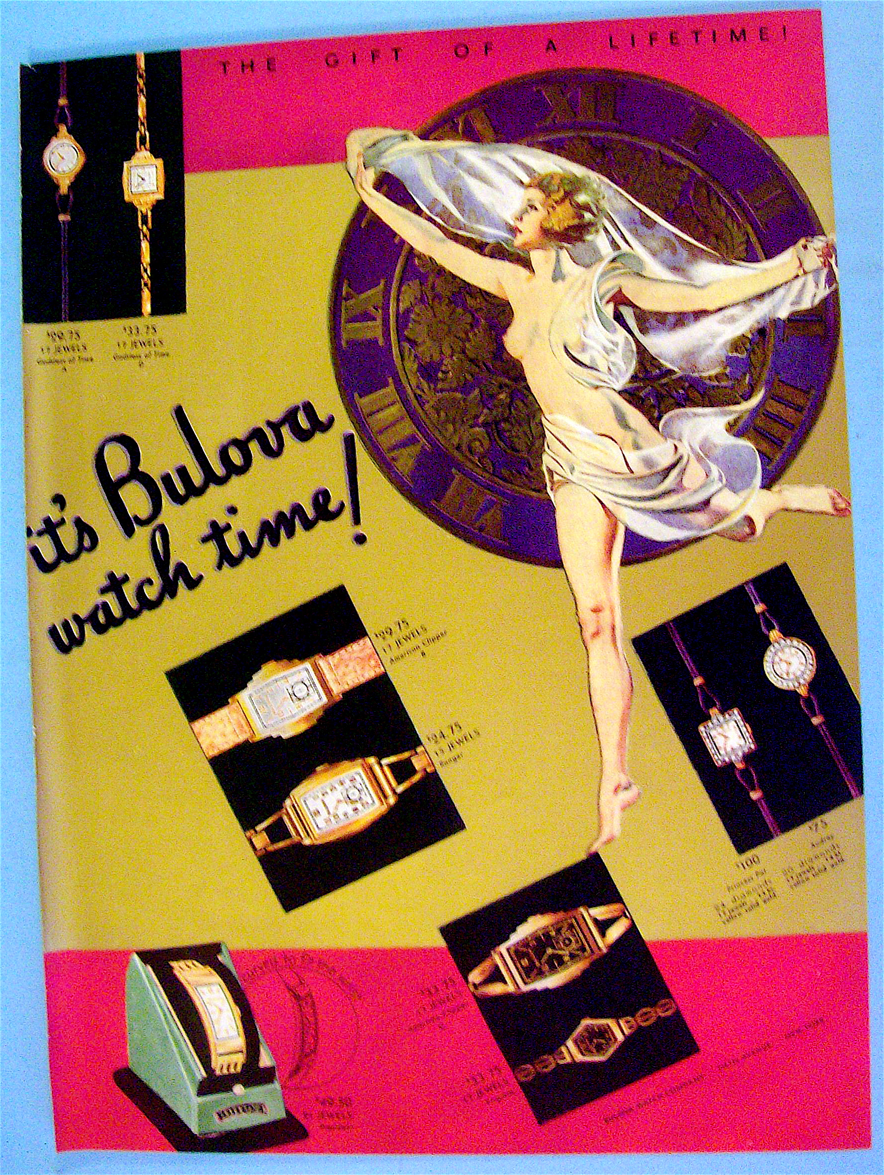 1936 Bulova Watch with Lovely Woman