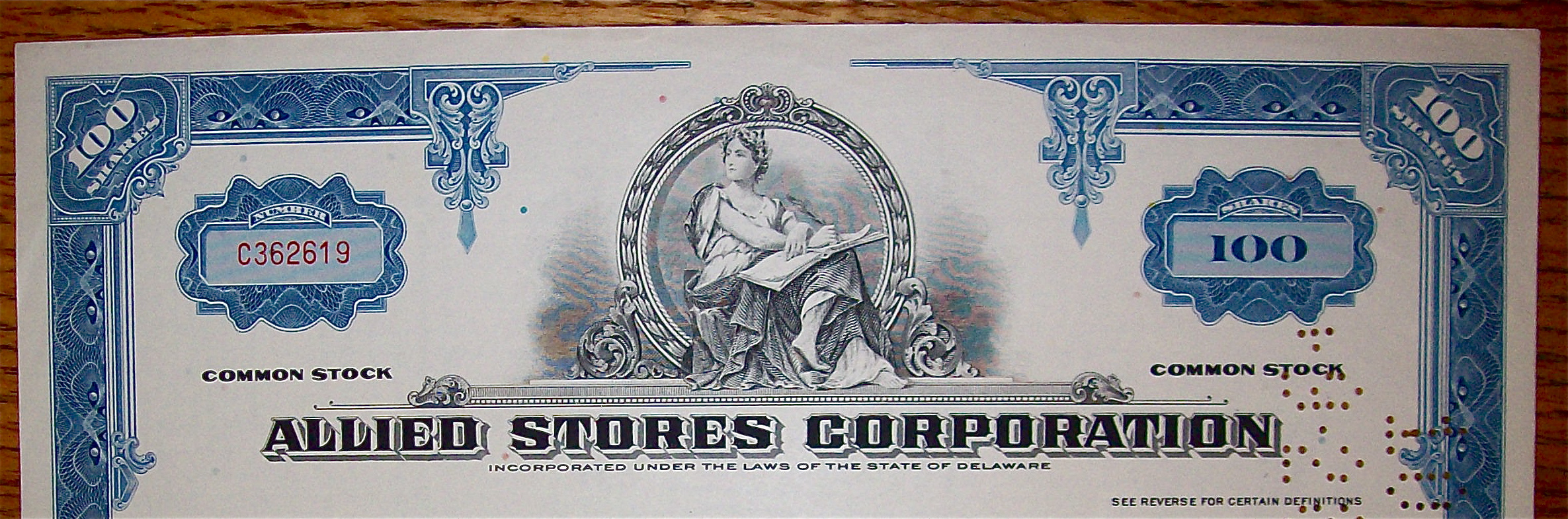 1971 Allied Stores Corporation Stock Certificate